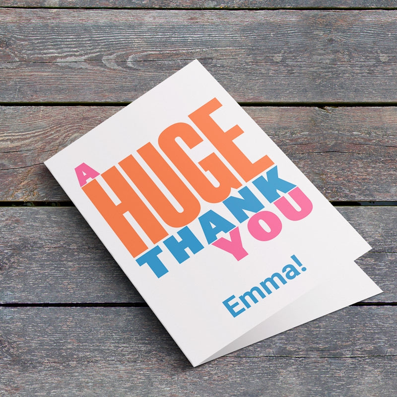 Huge Thank You Card Lying Down