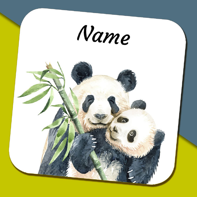 Hugging Pandas Name Coaster