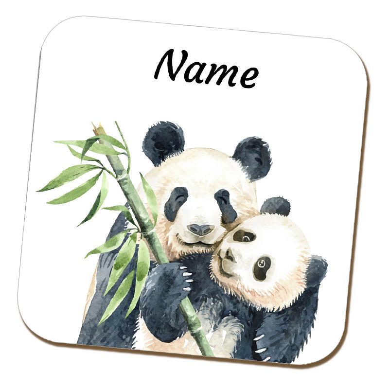 Hugging Pandas Name Coaster