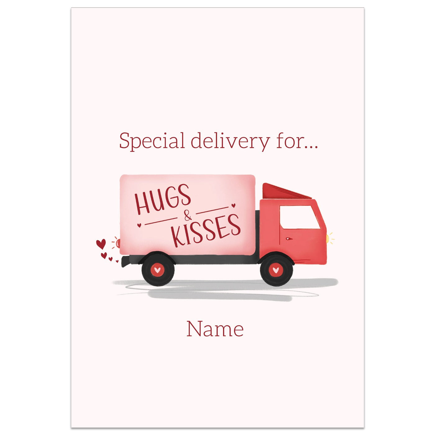Hugs and Kisses Special Delivery Name Card