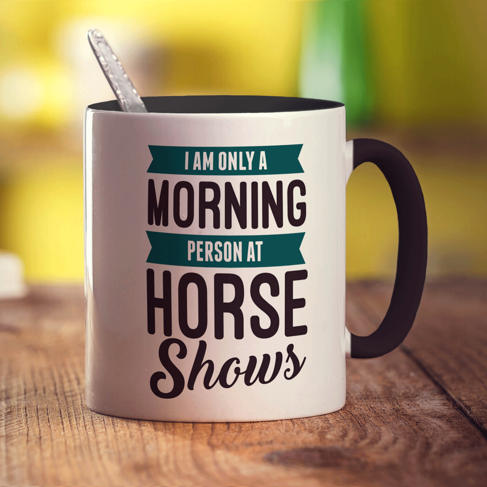 I am Only a Morning Person at Horse Shows Mug - Standard 330ml (11oz) / Black