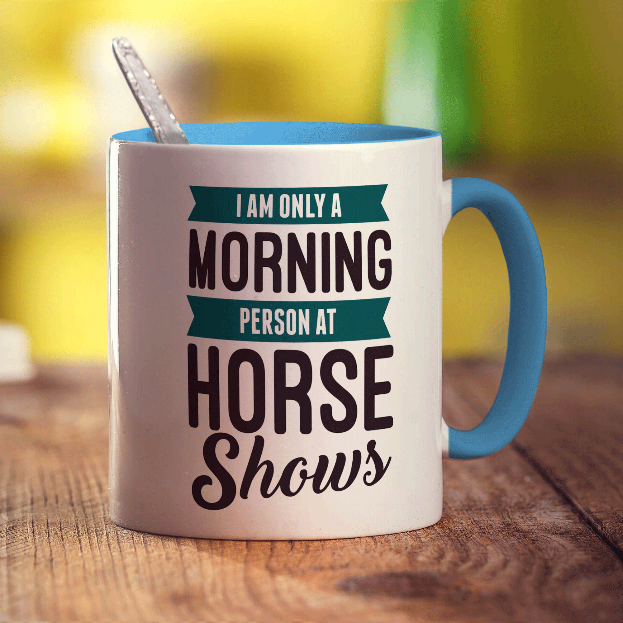 I am Only a Morning Person at Horse Shows Mug - Standard 330ml (11oz) / Blue