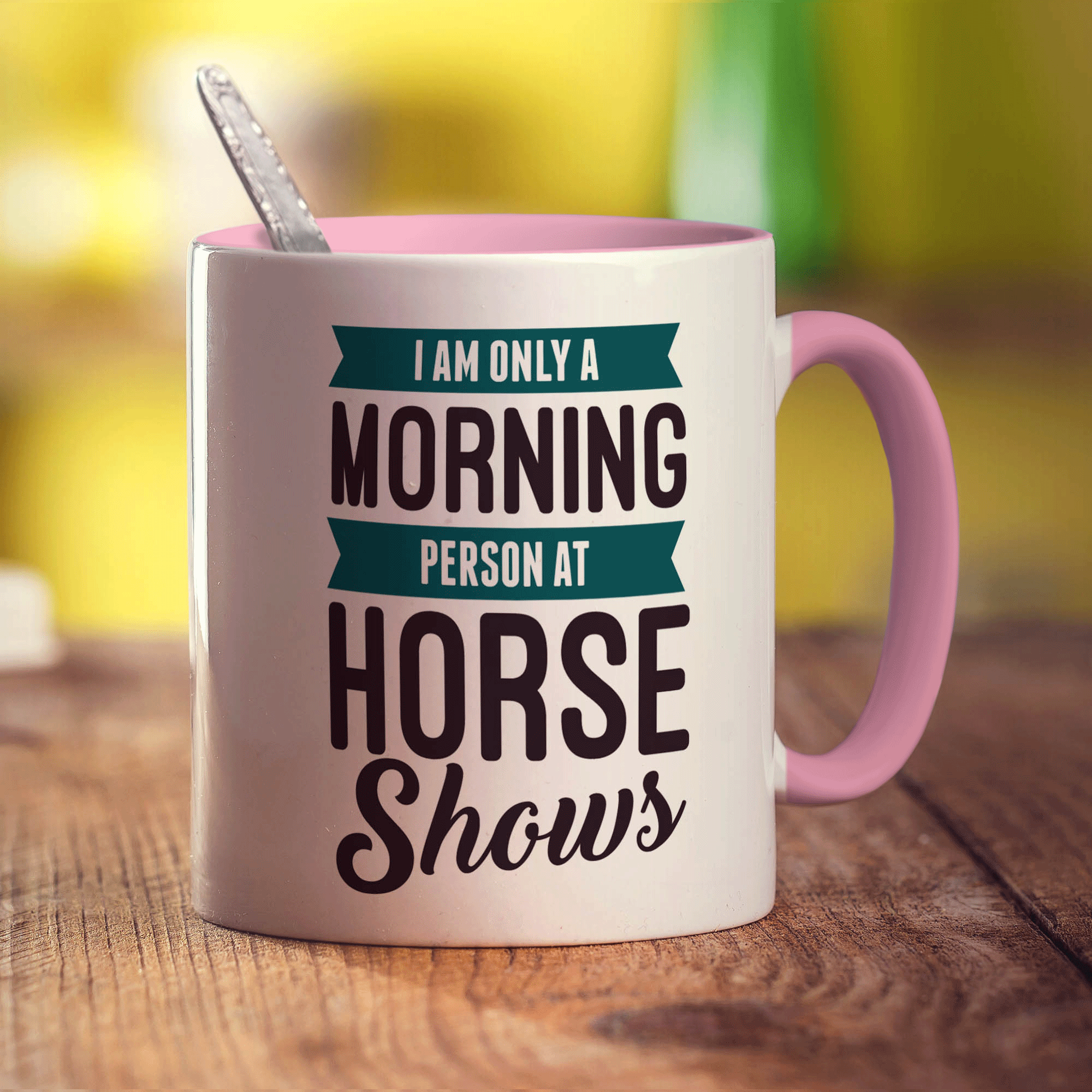 I am Only a Morning Person at Horse Shows Mug - Standard 330ml (11oz) / Pink