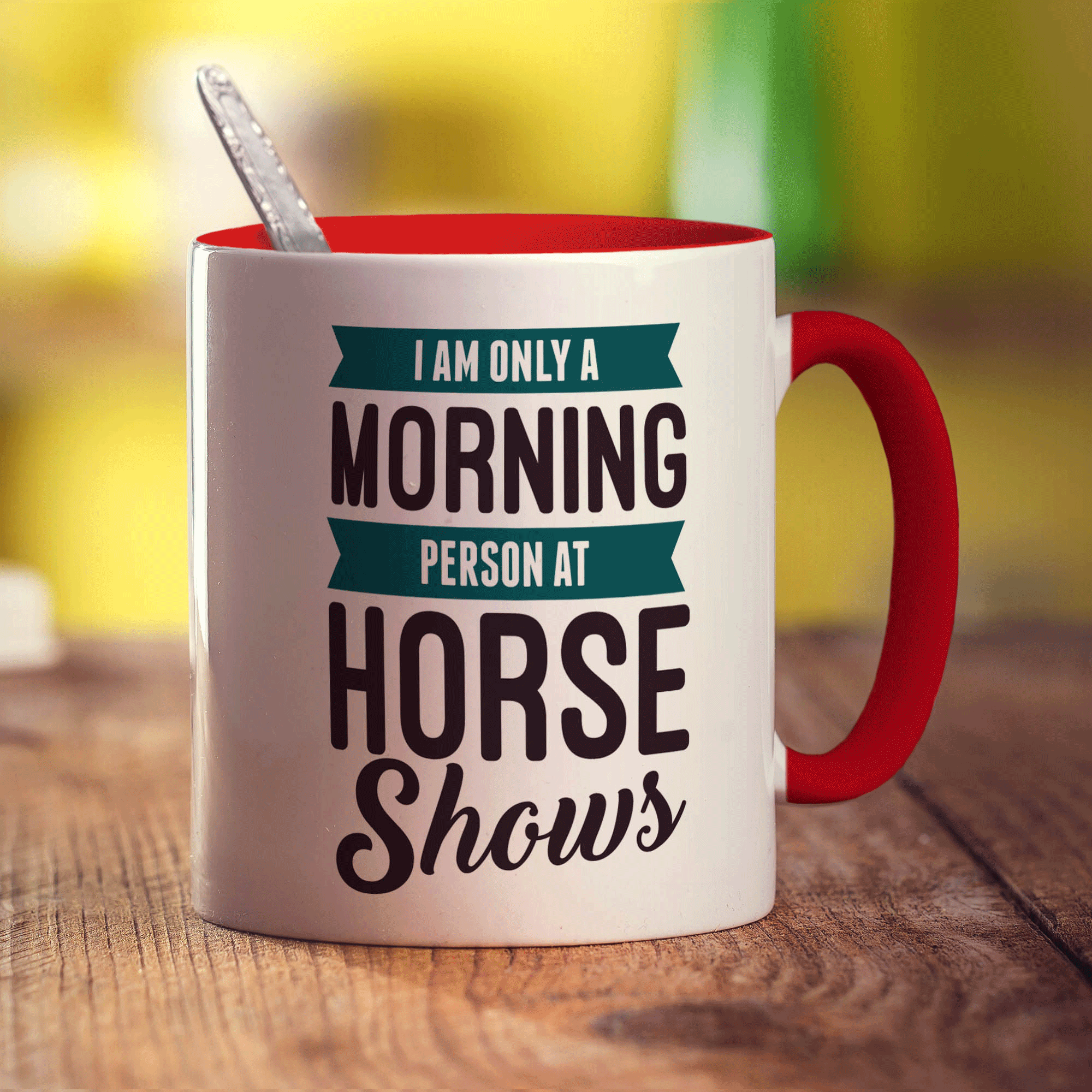 I am Only a Morning Person at Horse Shows Mug - Standard 330ml (11oz) / Red