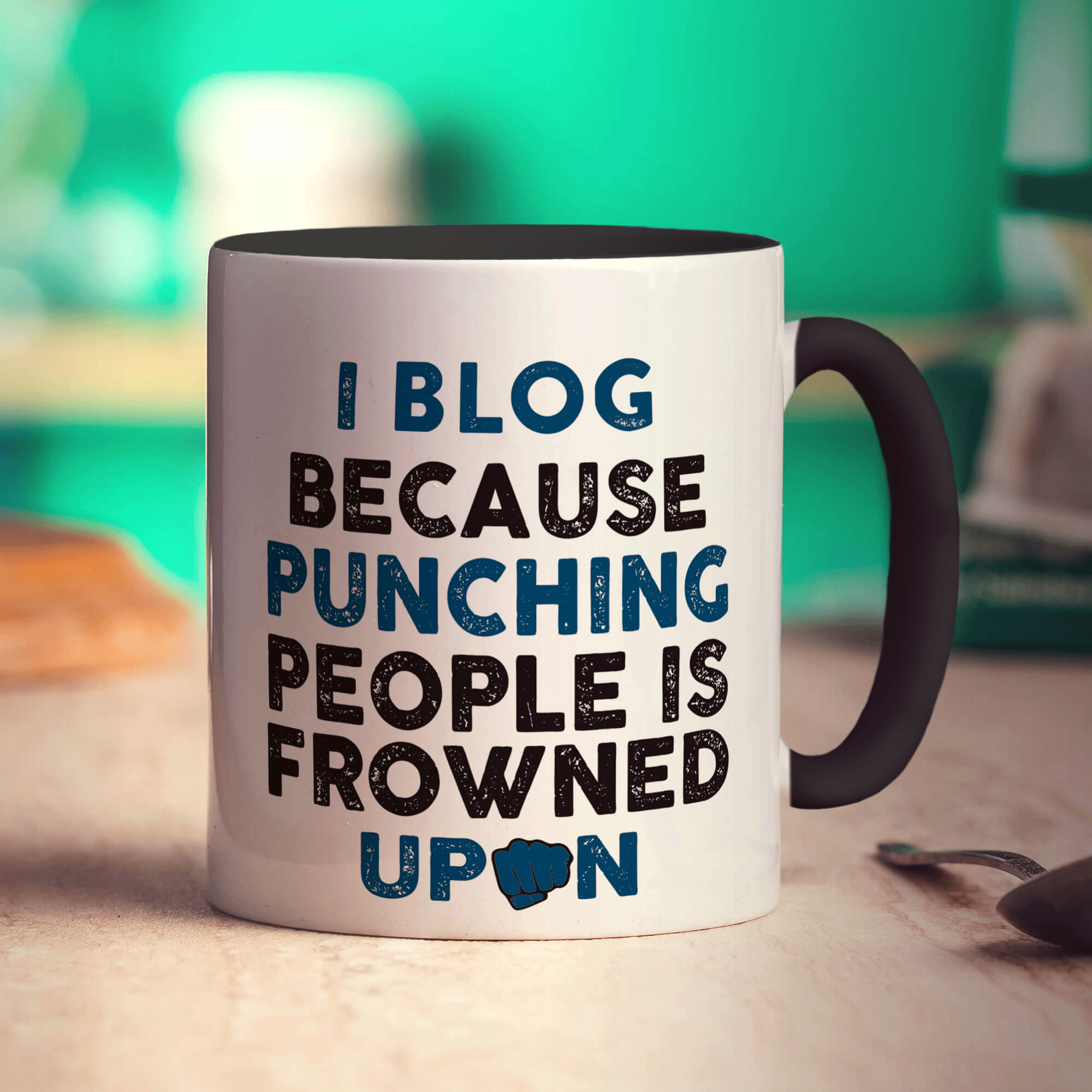I Blog Because Punching People is Frowned Upon Mug - Standard 330ml (11oz) / Black