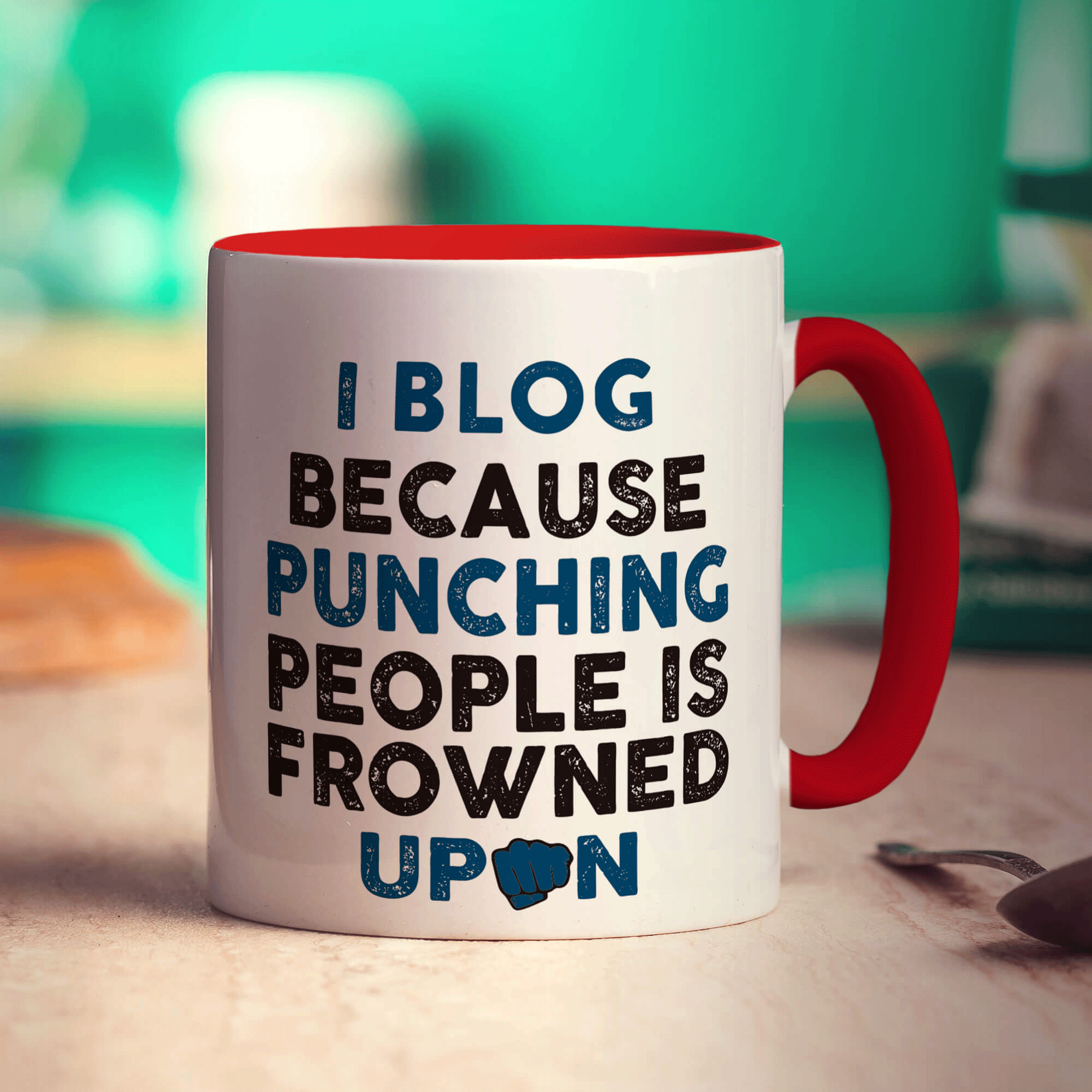 I Blog Because Punching People is Frowned Upon Mug - Standard 330ml (11oz) / Red