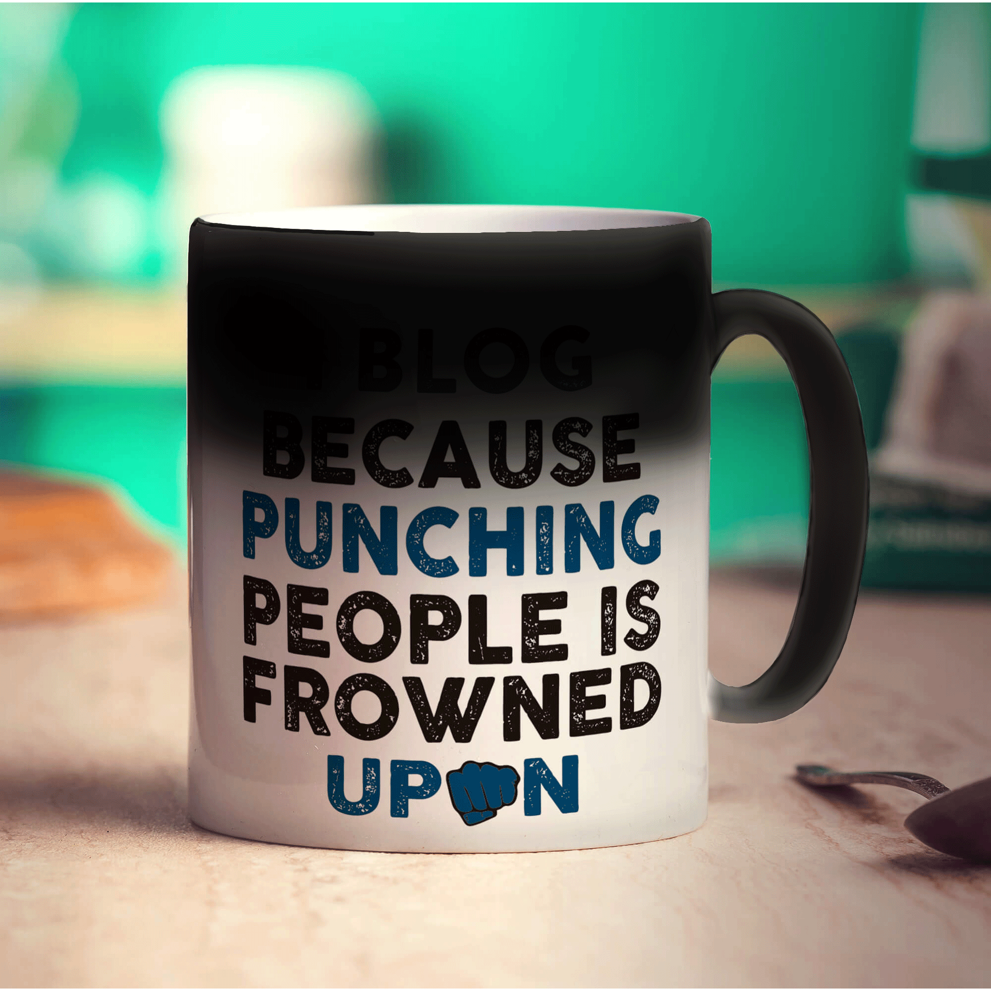 I Blog Because Punching People is Frowned Upon Mug - Standard 330ml (11oz) / Magic Mug
