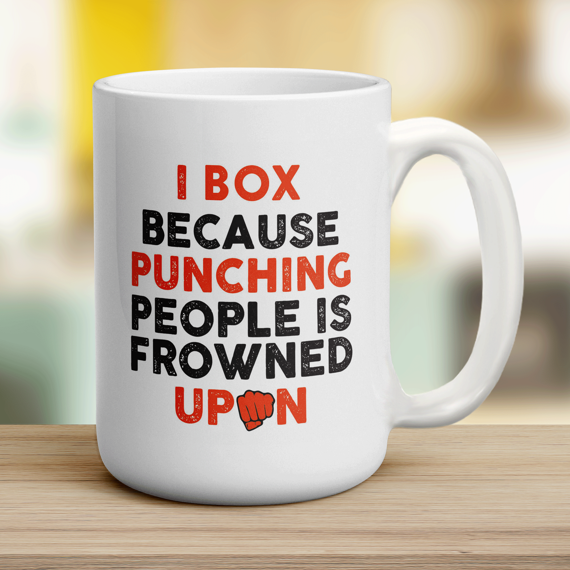 I Box Because Punching People is Frowned Upon Mug - Jumbo 440ml (15oz) / White
