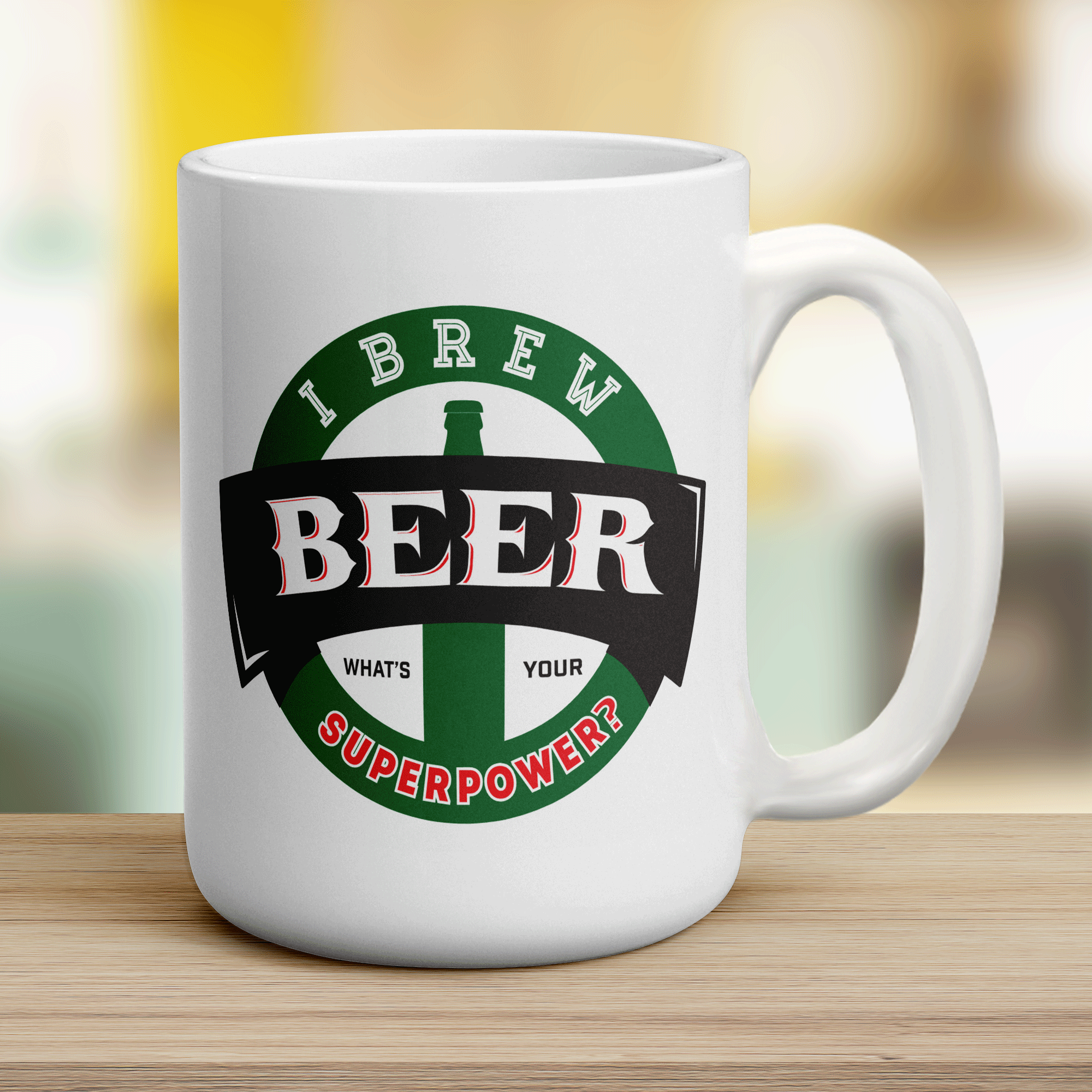 I Brew Beer. What's Your Superpower Mug - Jumbo 440ml (15oz) / White