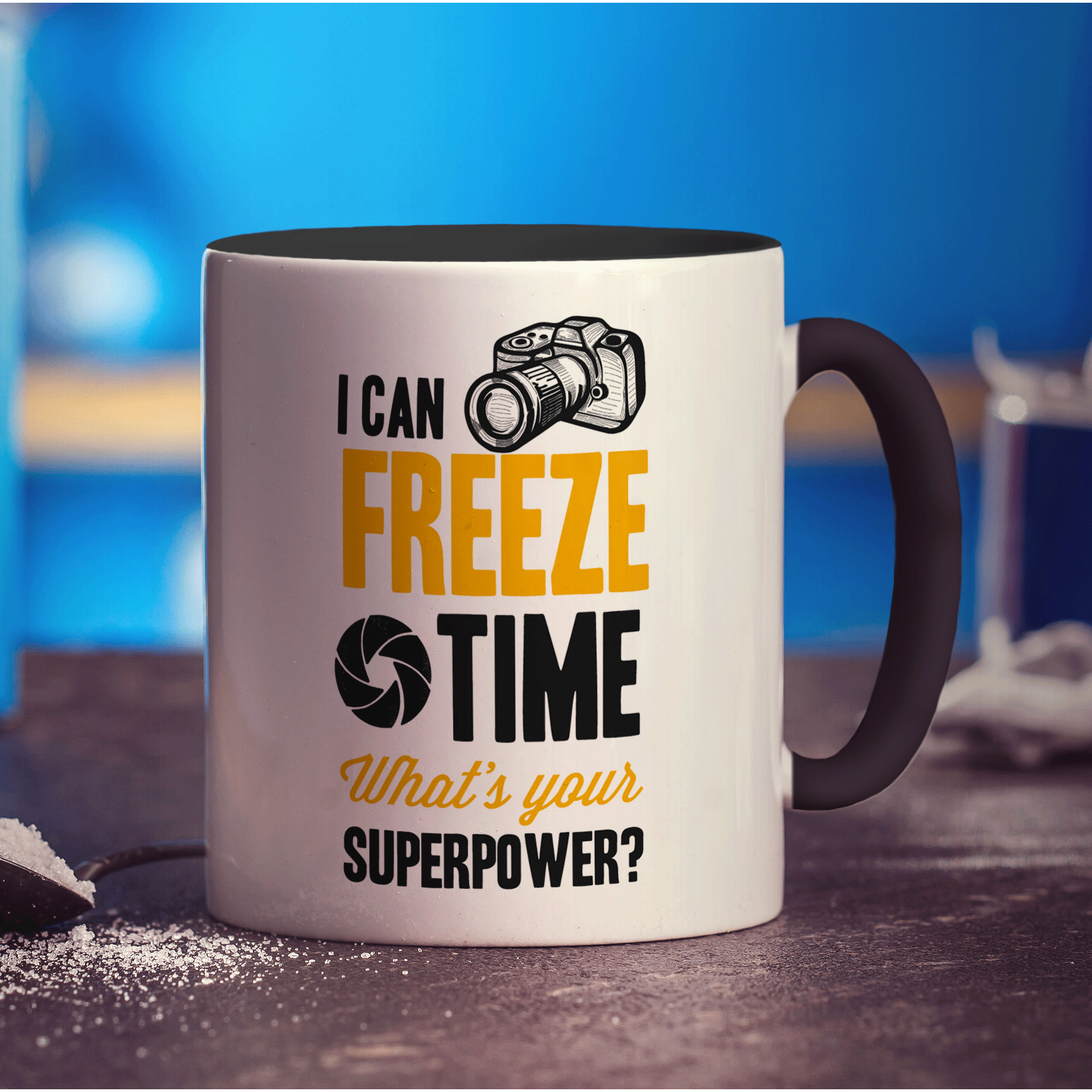 I Can Freeze Time What's Your Superpower Mug - Standard 330ml (11oz) / Black