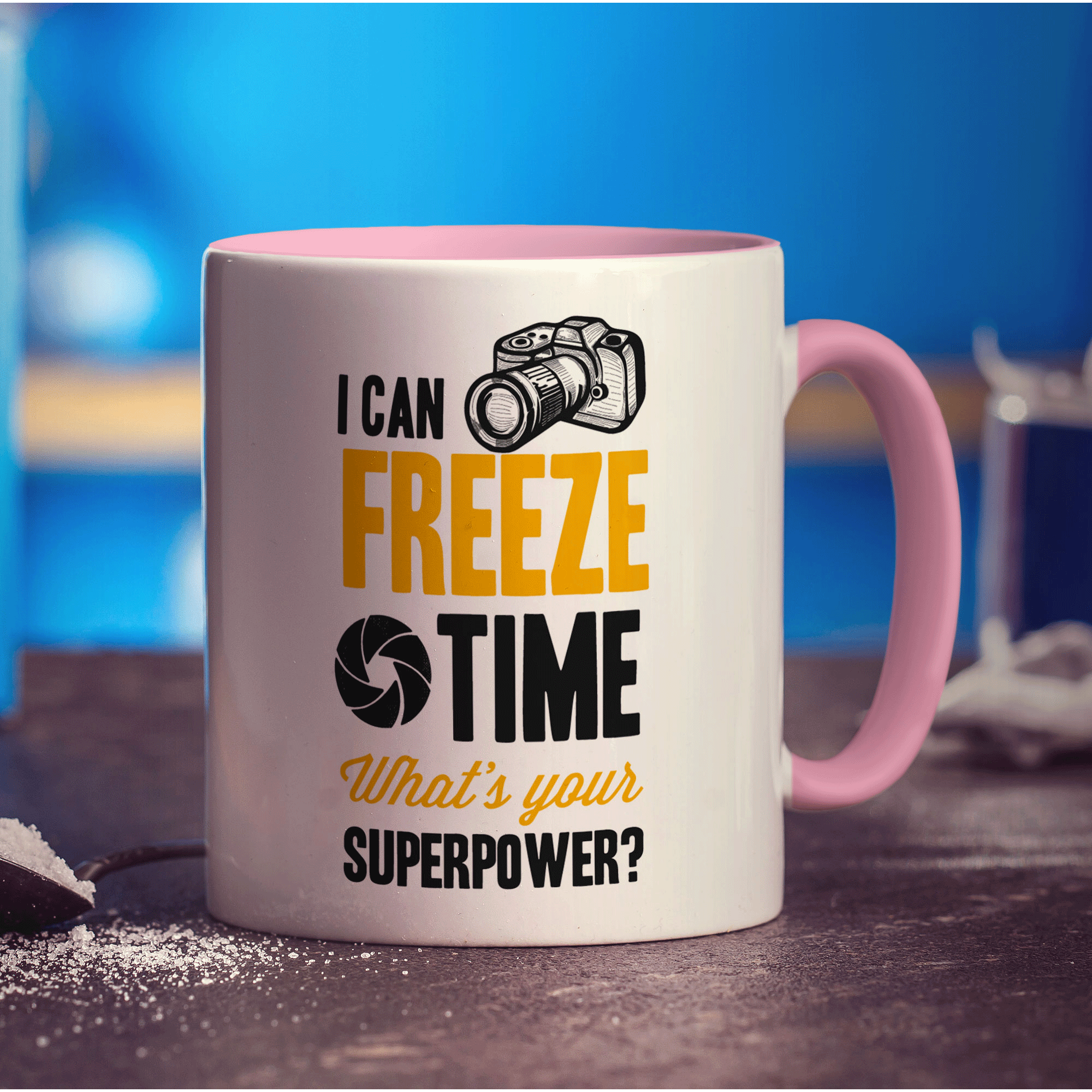 I Can Freeze Time What's Your Superpower Mug - Standard 330ml (11oz) / Pink