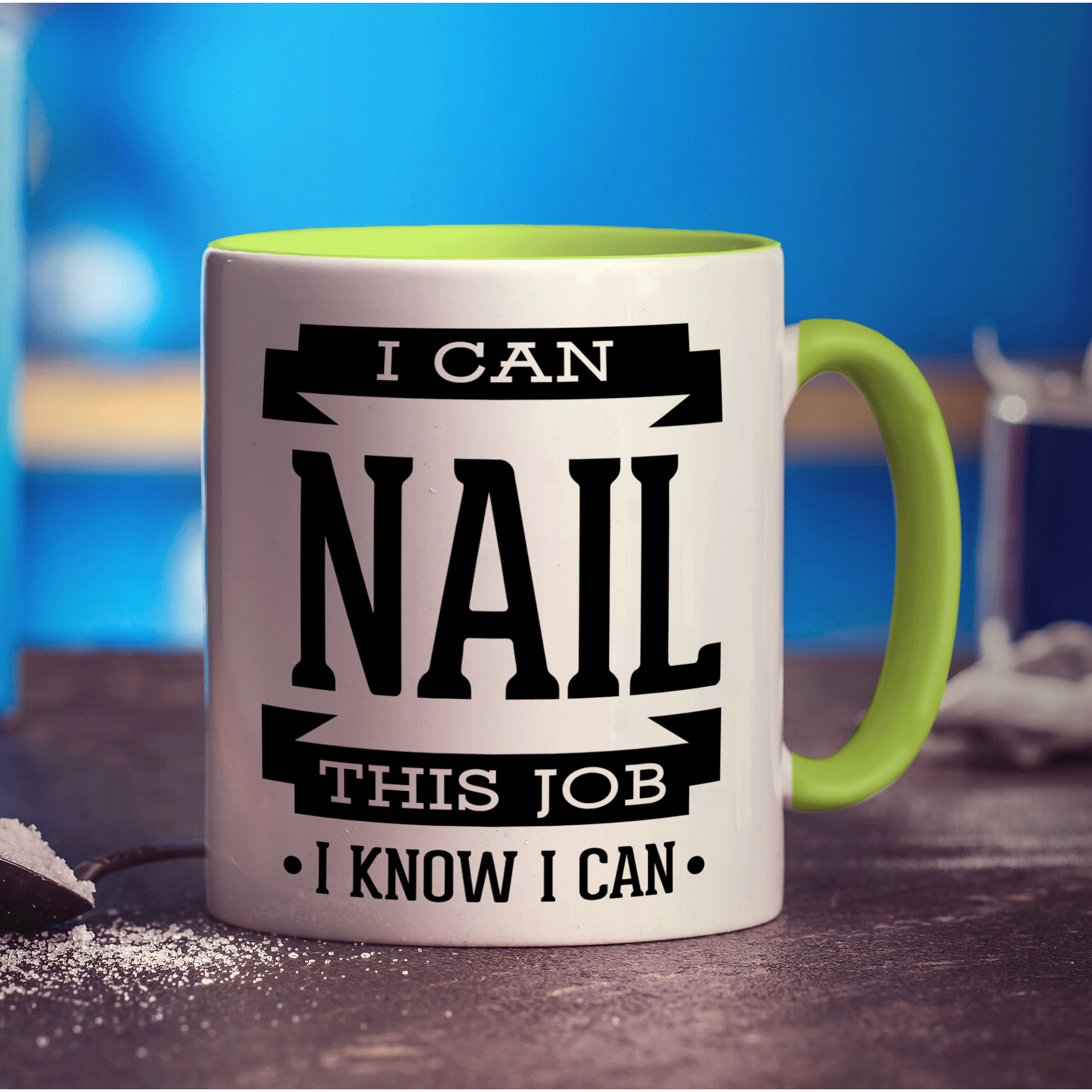 I Can Nail This Job I Know I Can Mug - Standard 330ml (11oz) / Green