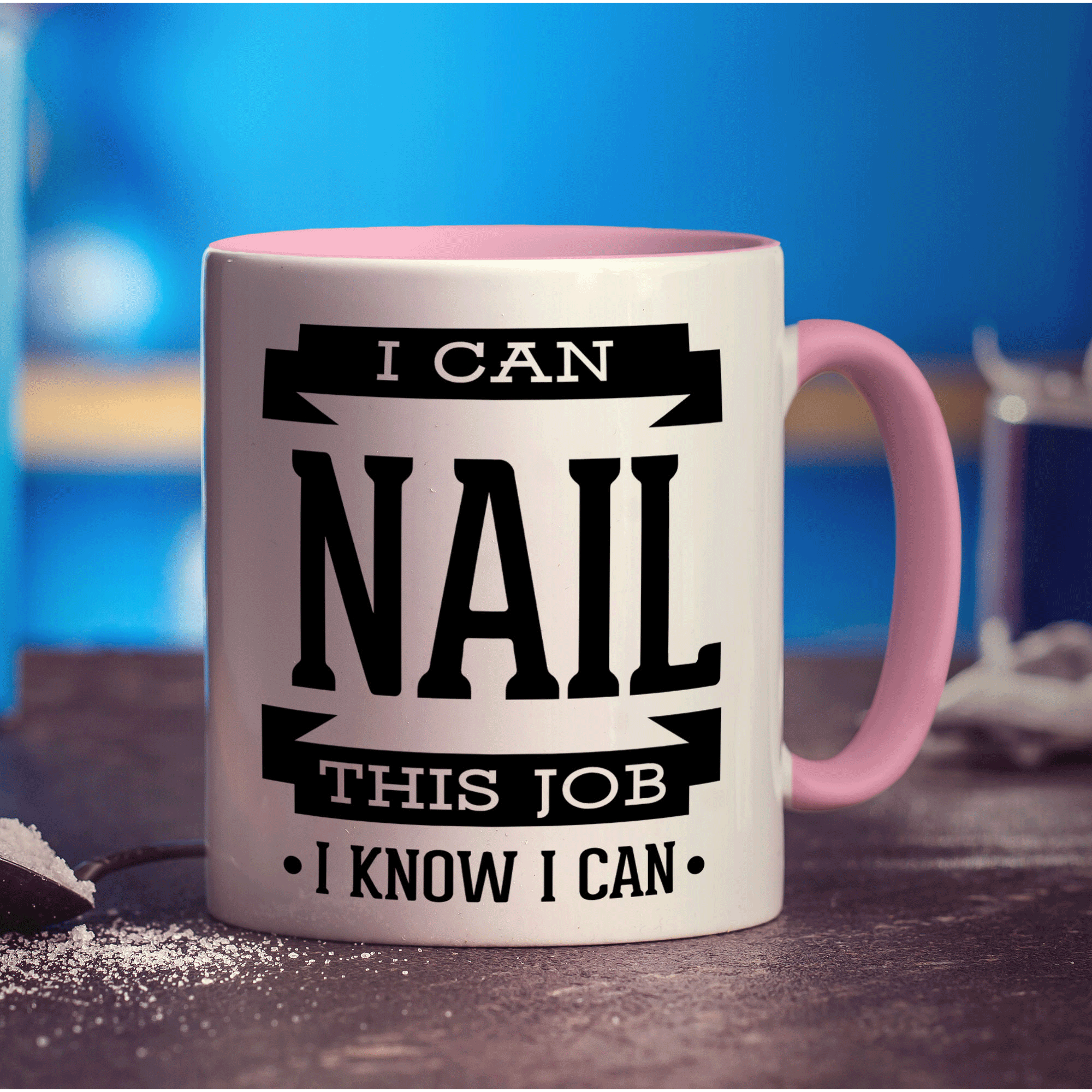 I Can Nail This Job I Know I Can Mug - Standard 330ml (11oz) / Pink