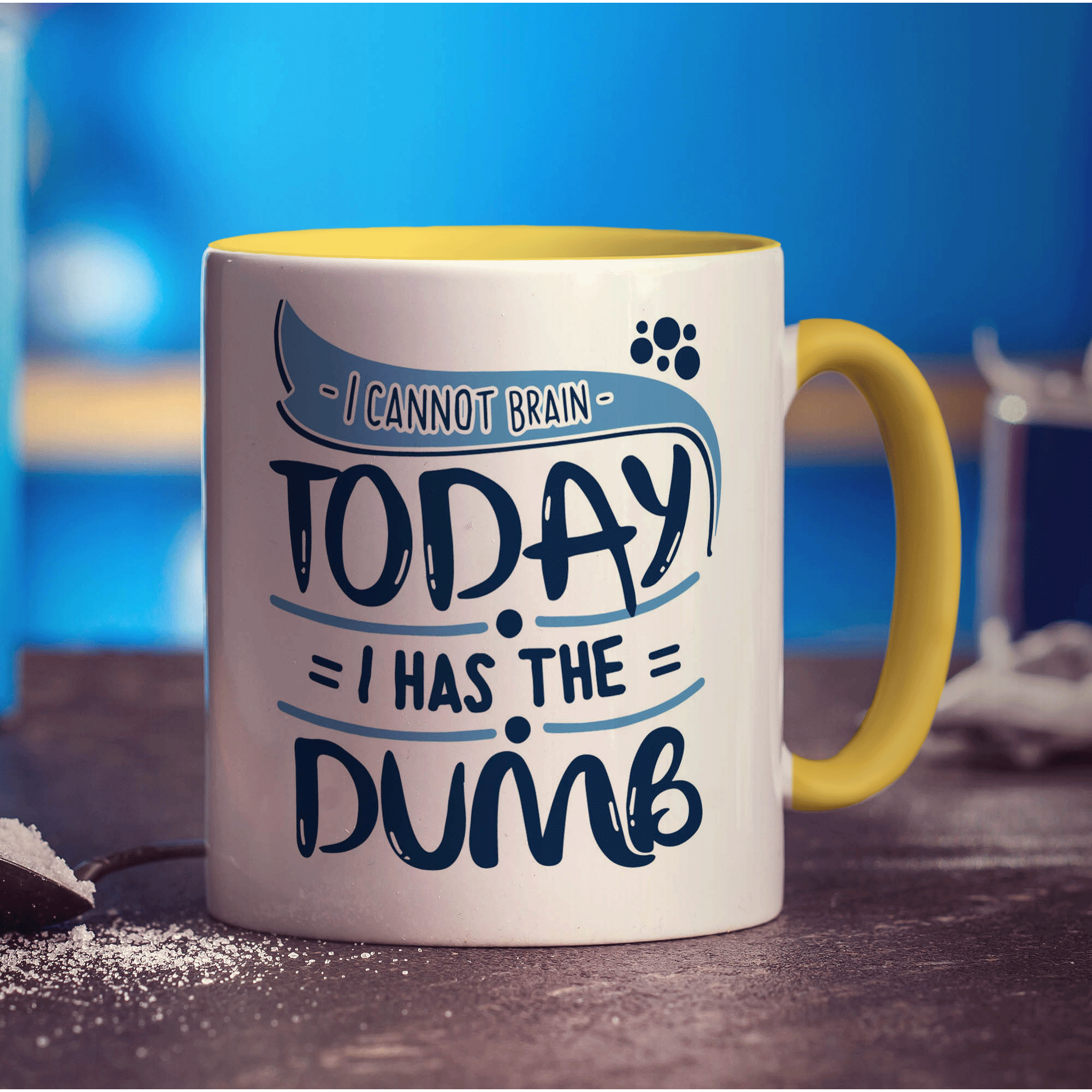I Cannot Brain Today I Has The Dumb Mug - Standard 330ml (11oz) / Yellow
