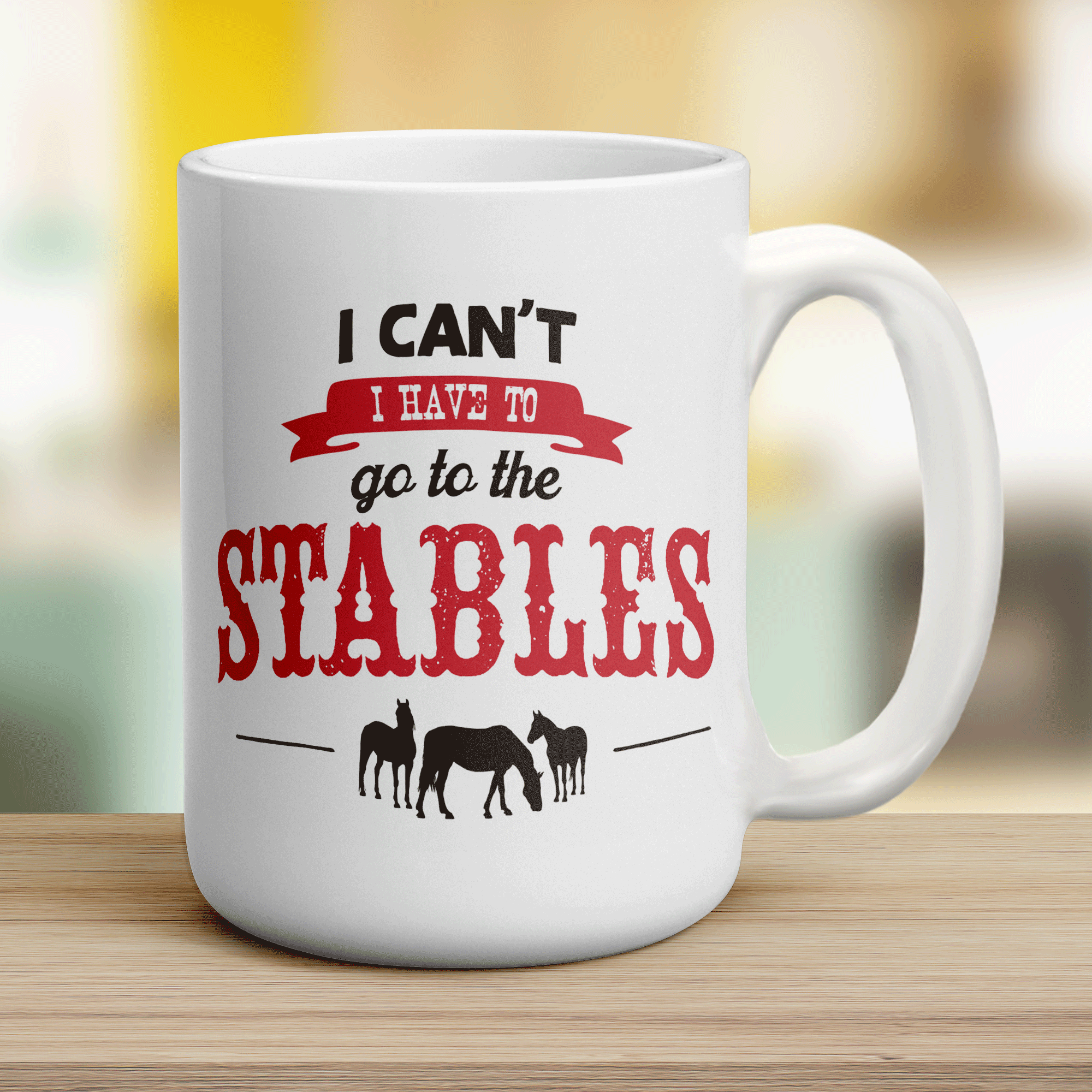 I Can't I Have To Go To The Stables Mug - Jumbo 440ml (15oz) / White