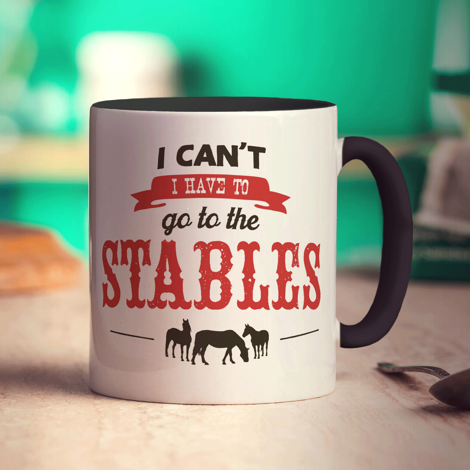 I Can't I Have To Go To The Stables Mug - Standard 330ml (11oz) / Black
