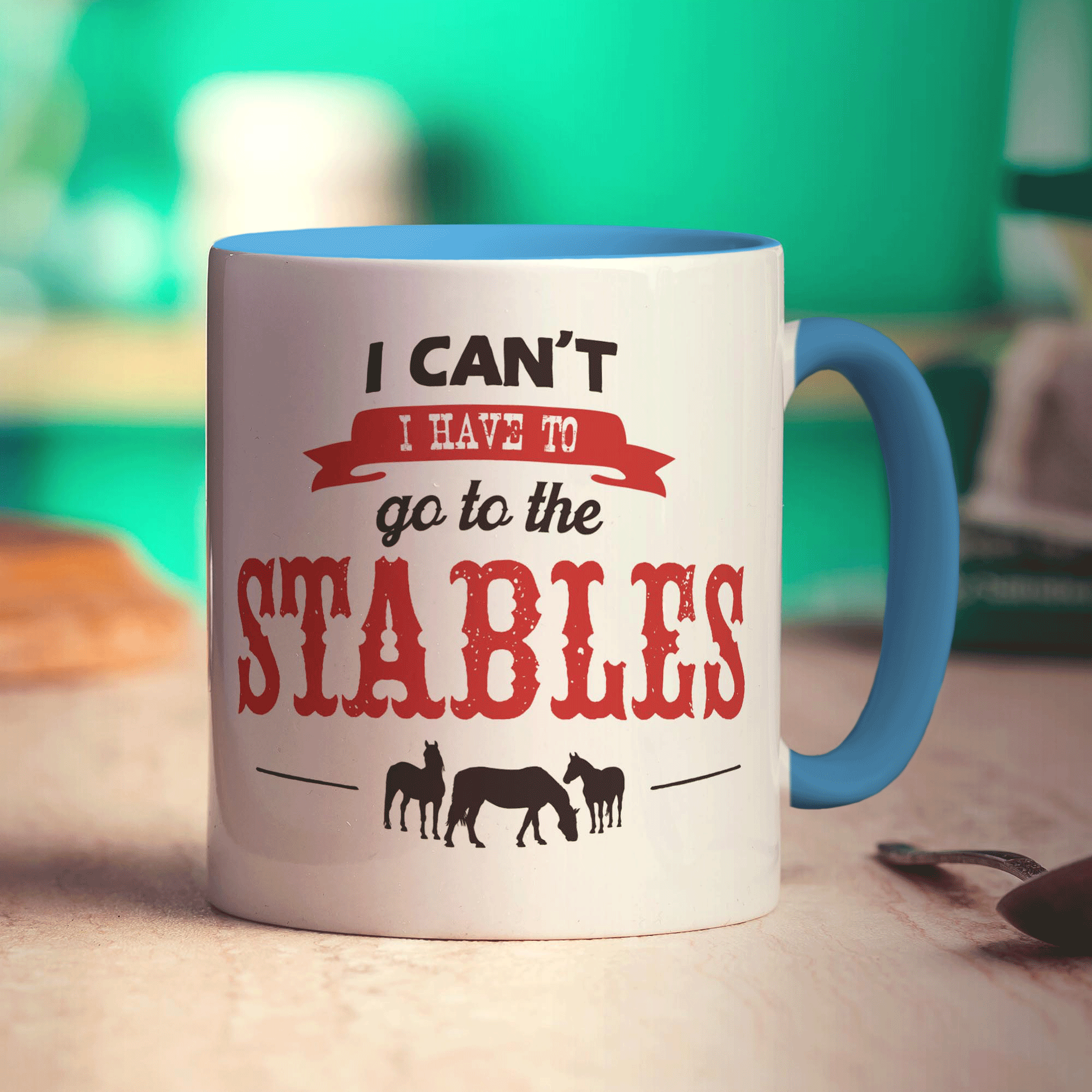 I Can't I Have To Go To The Stables Mug - Standard 330ml (11oz) / Blue