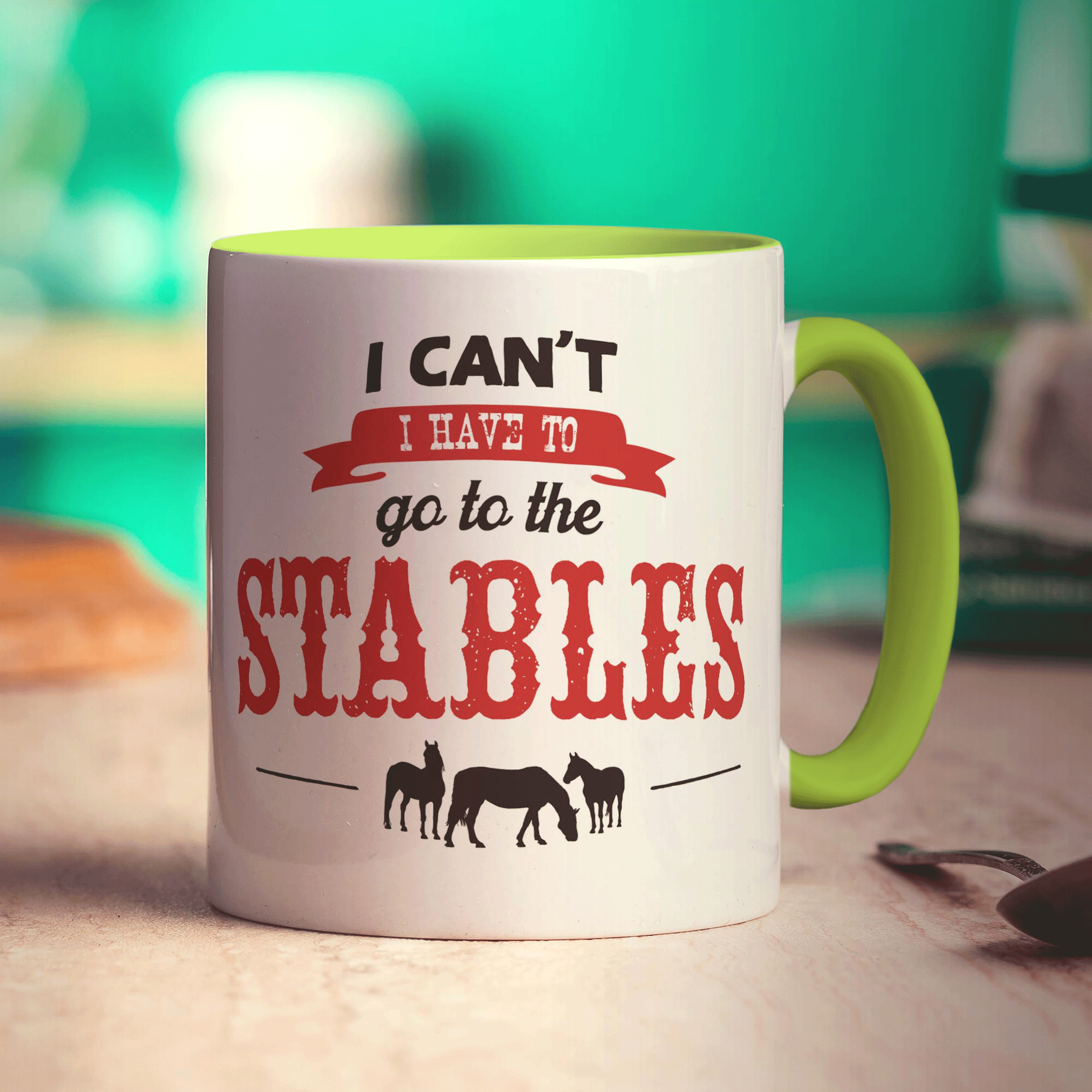 I Can't I Have To Go To The Stables Mug - Standard 330ml (11oz) / Green