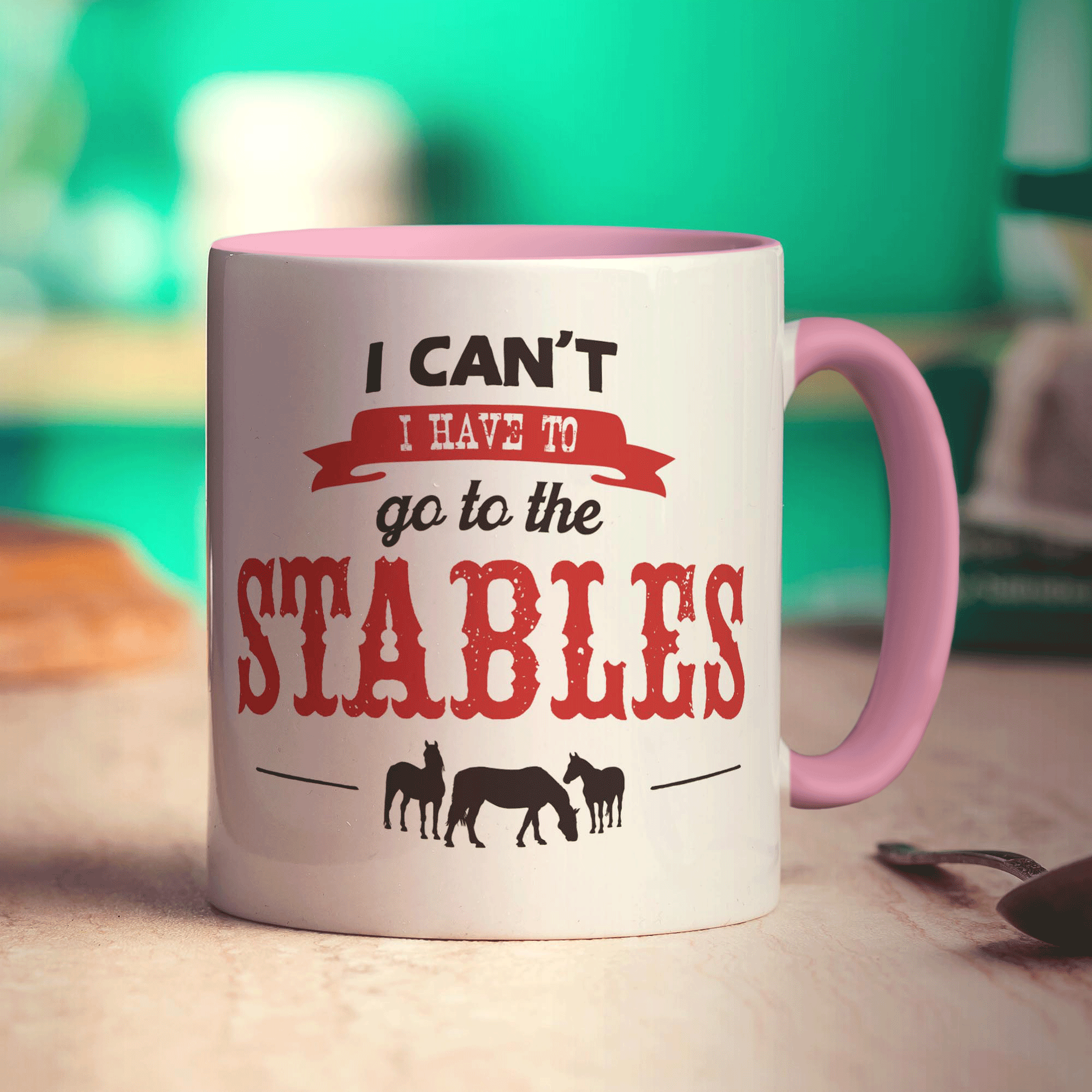 I Can't I Have To Go To The Stables Mug - Standard 330ml (11oz) / Pink