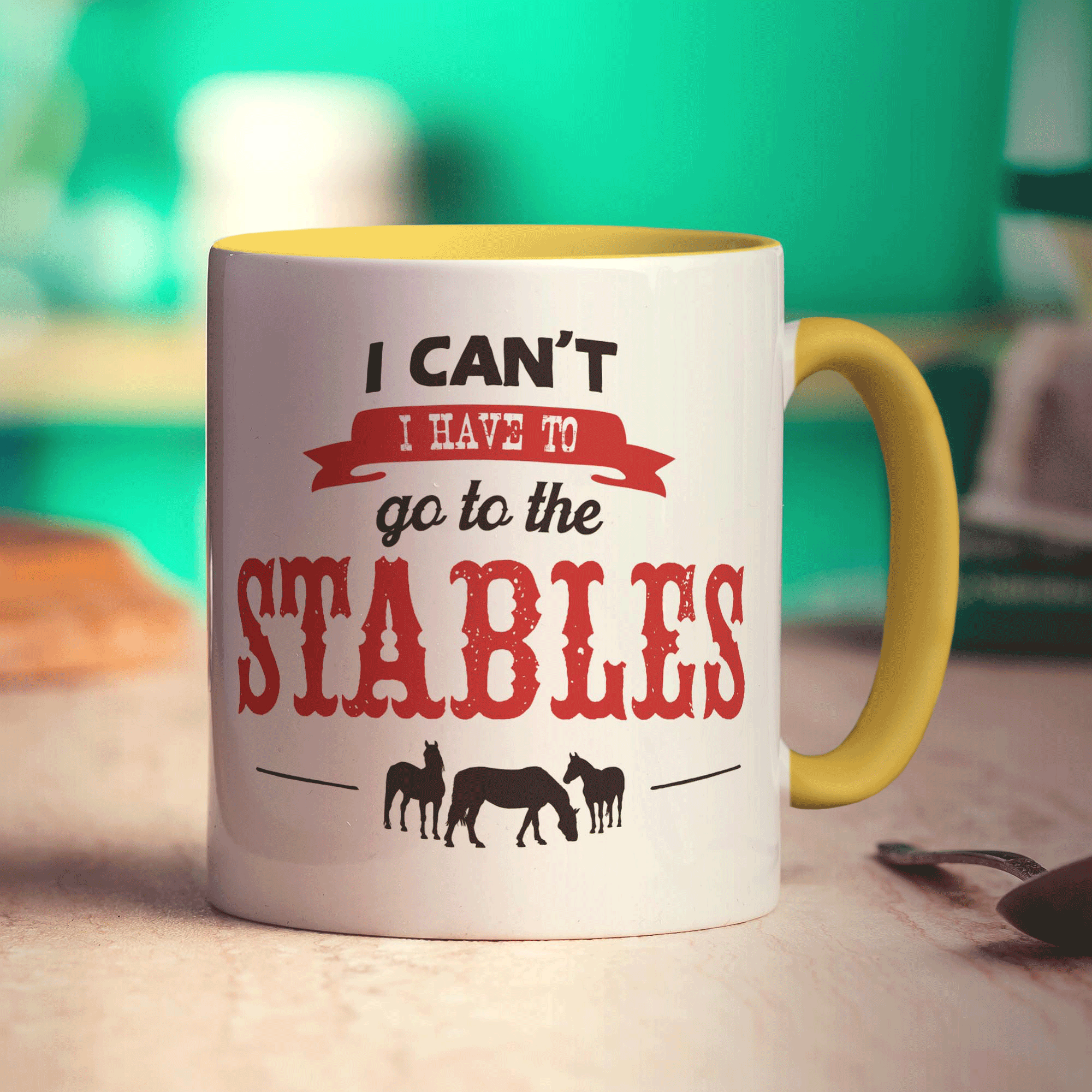 I Can't I Have To Go To The Stables Mug - Standard 330ml (11oz) / Yellow