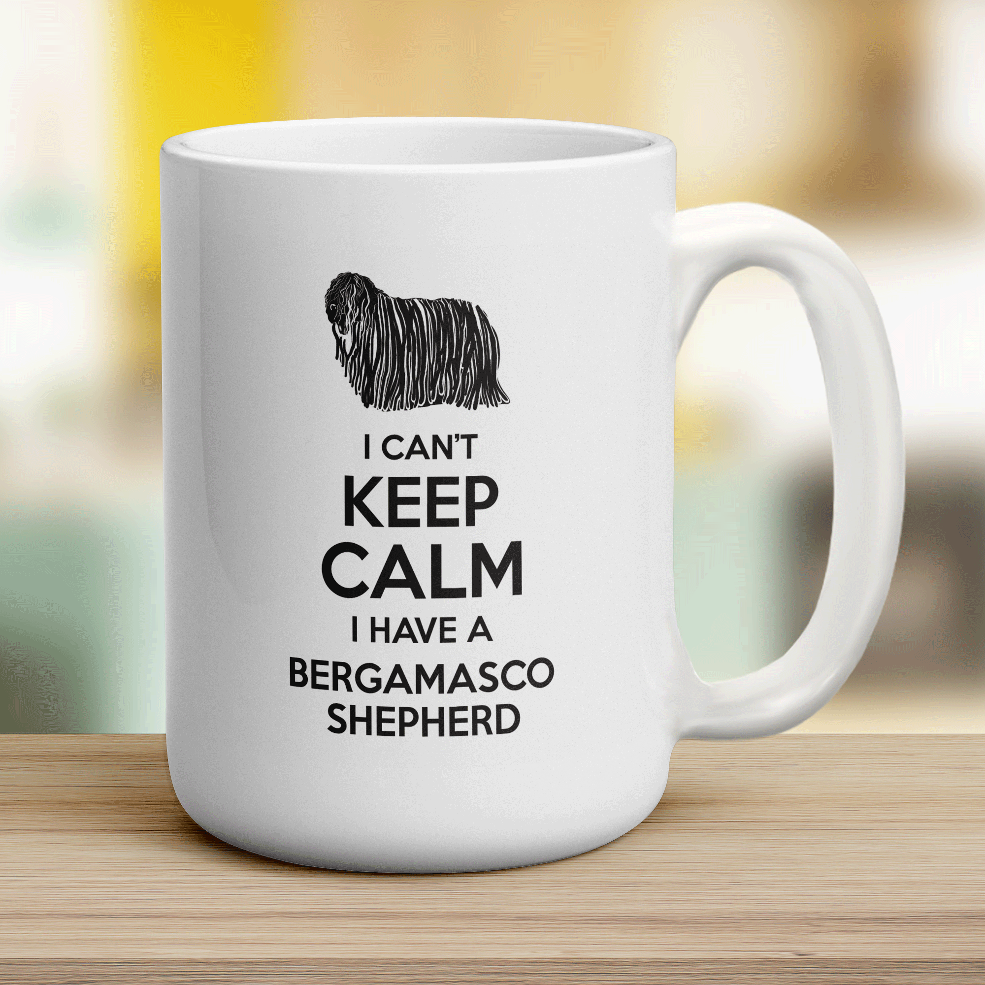 I Can't Keep Calm I Have A Bergamasco Shepherd Mug - Jumbo 440ml (15oz) / White