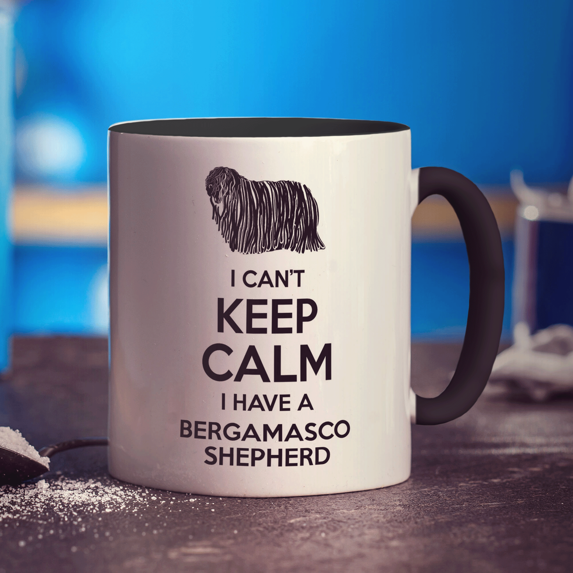 I Can't Keep Calm I Have A Bergamasco Shepherd Mug - Standard 330ml (11oz) / Black