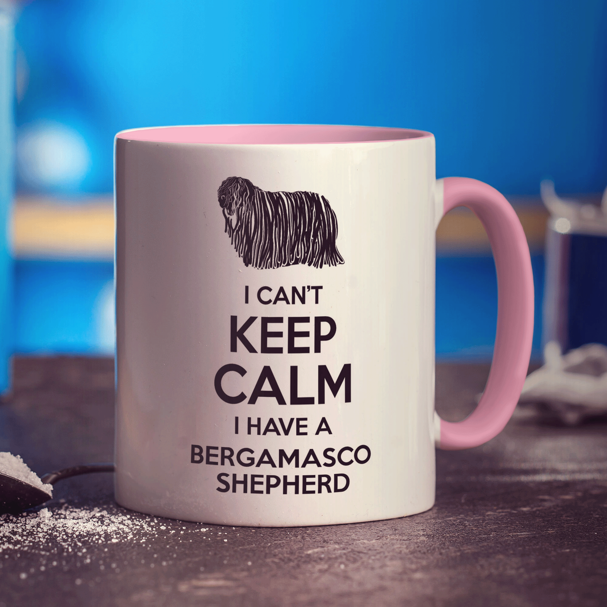 I Can't Keep Calm I Have A Bergamasco Shepherd Mug - Standard 330ml (11oz) / Pink