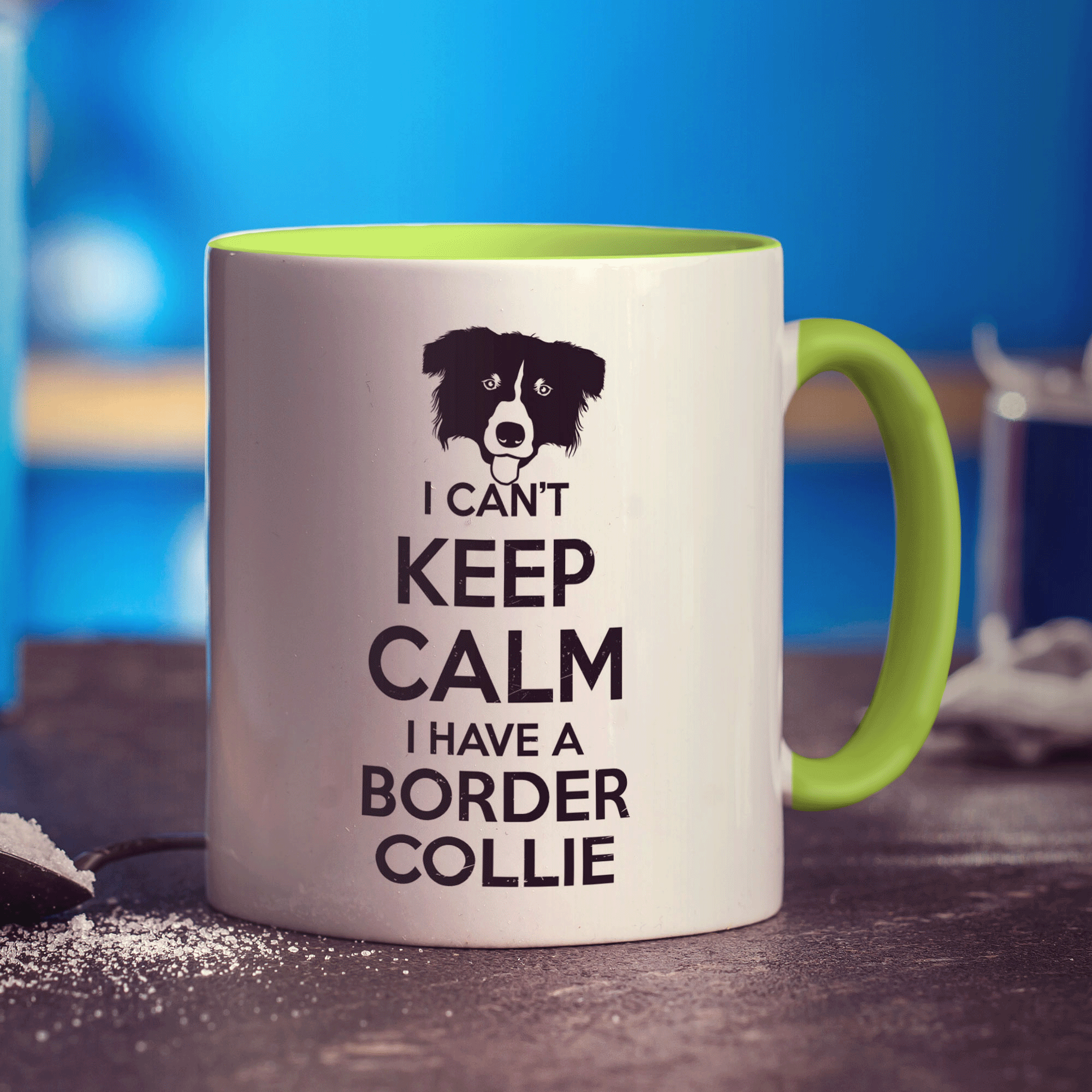 I Can't Keep Calm I Have a Border Collie Mug - Standard 330ml (11oz) / Green