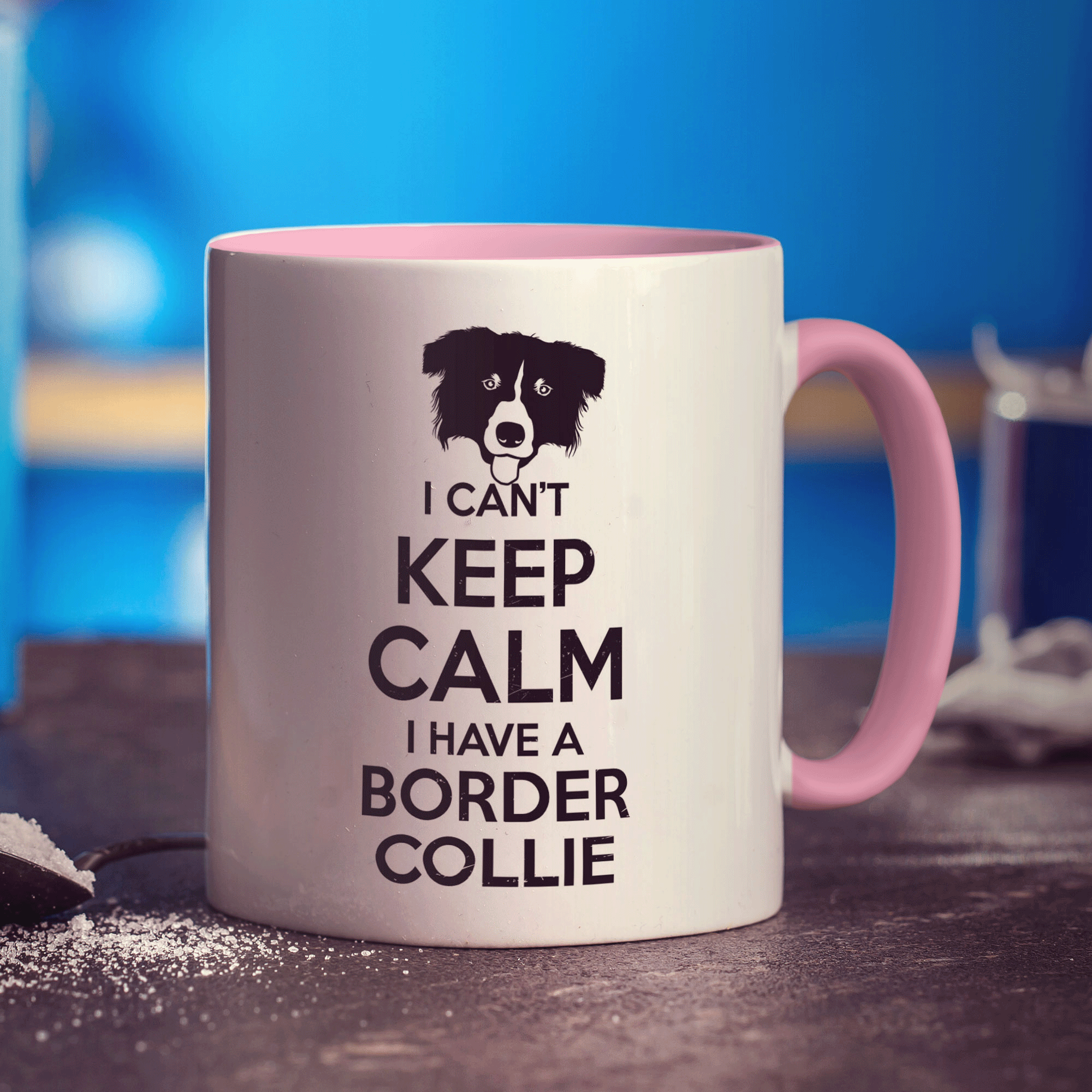 I Can't Keep Calm I Have a Border Collie Mug - Standard 330ml (11oz) / Pink