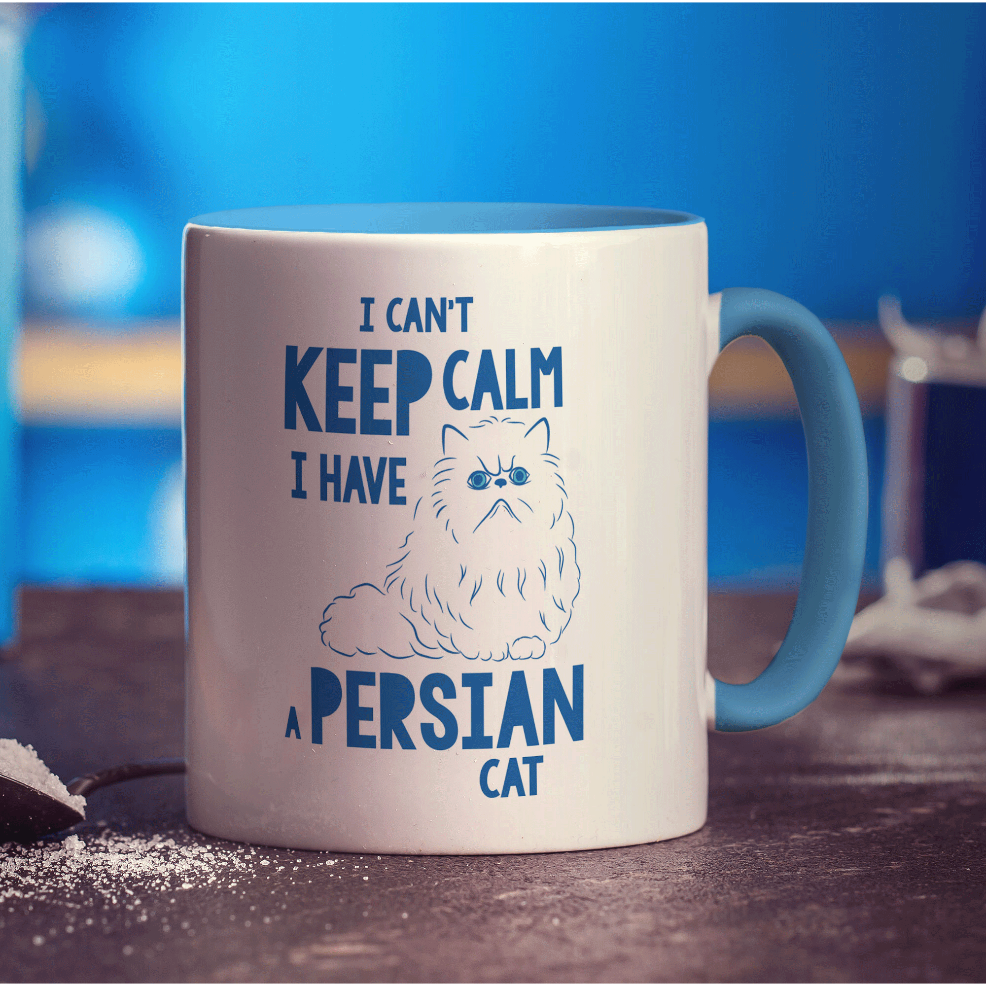 I Can't Keep Calm I Have a Persian Cat Mug - Standard 330ml (11oz) / Blue