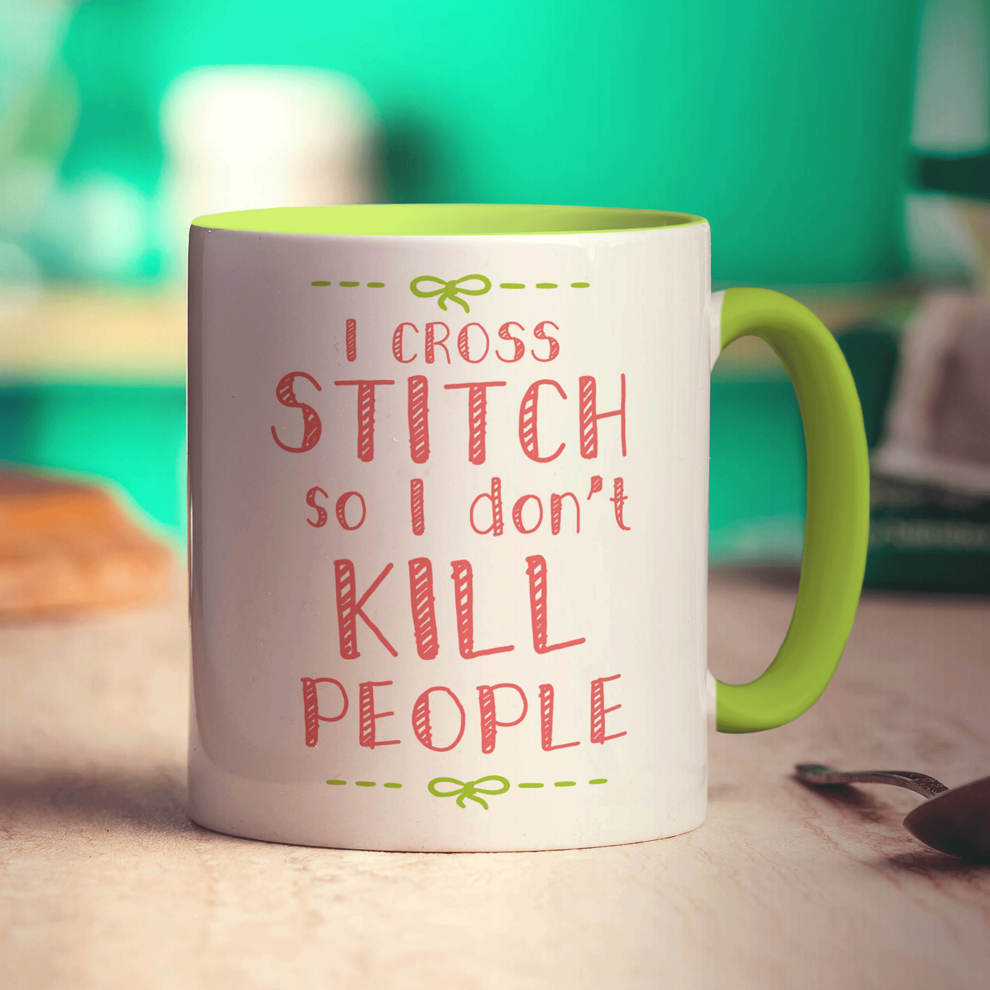 I Cross Stitch So I Don't Kill People Mug