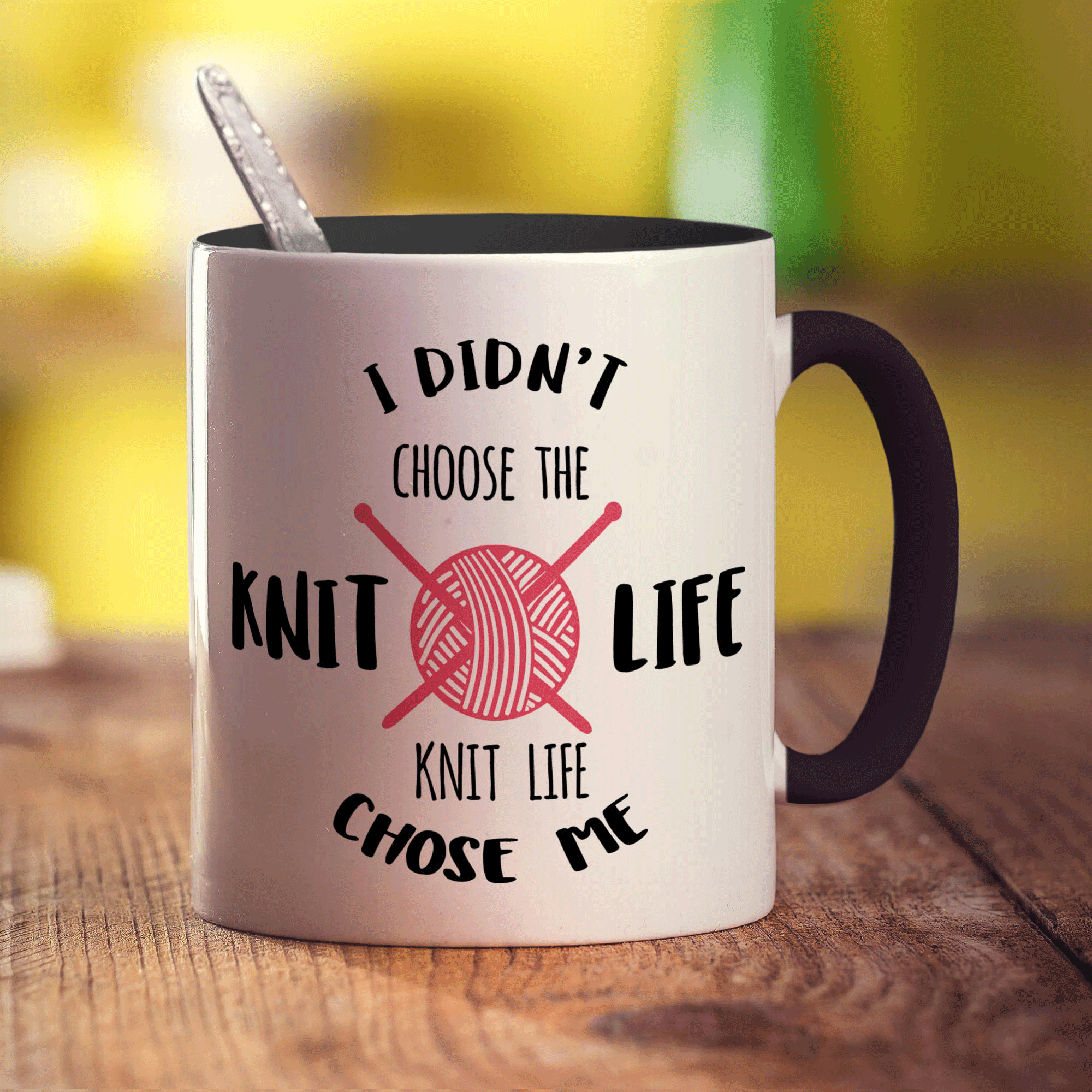 I Didn't Choose The Knit Life, The Knit Life Chose Me Mug - Standard 330ml (11oz) / Black