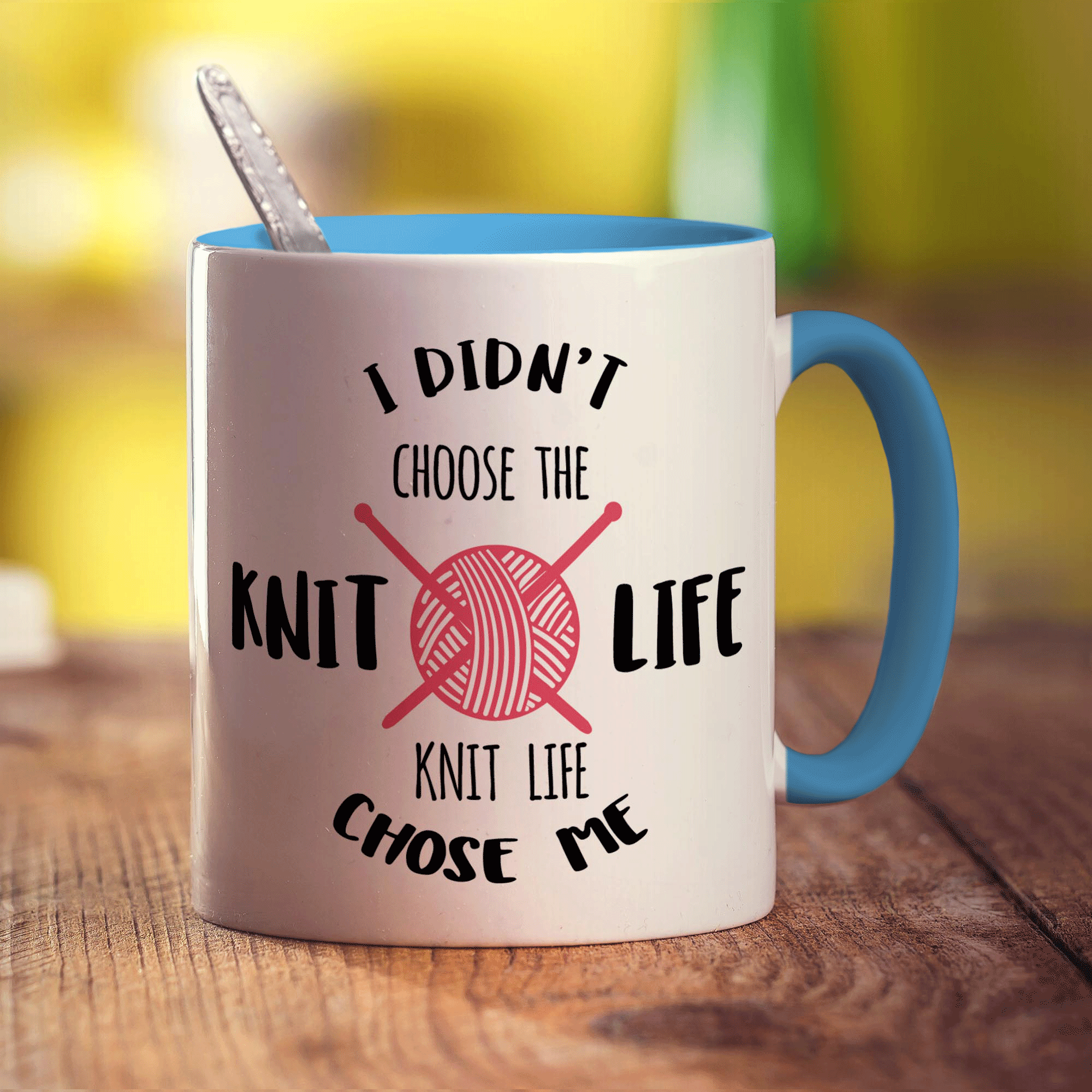 I Didn't Choose The Knit Life, The Knit Life Chose Me Mug - Standard 330ml (11oz) / Blue