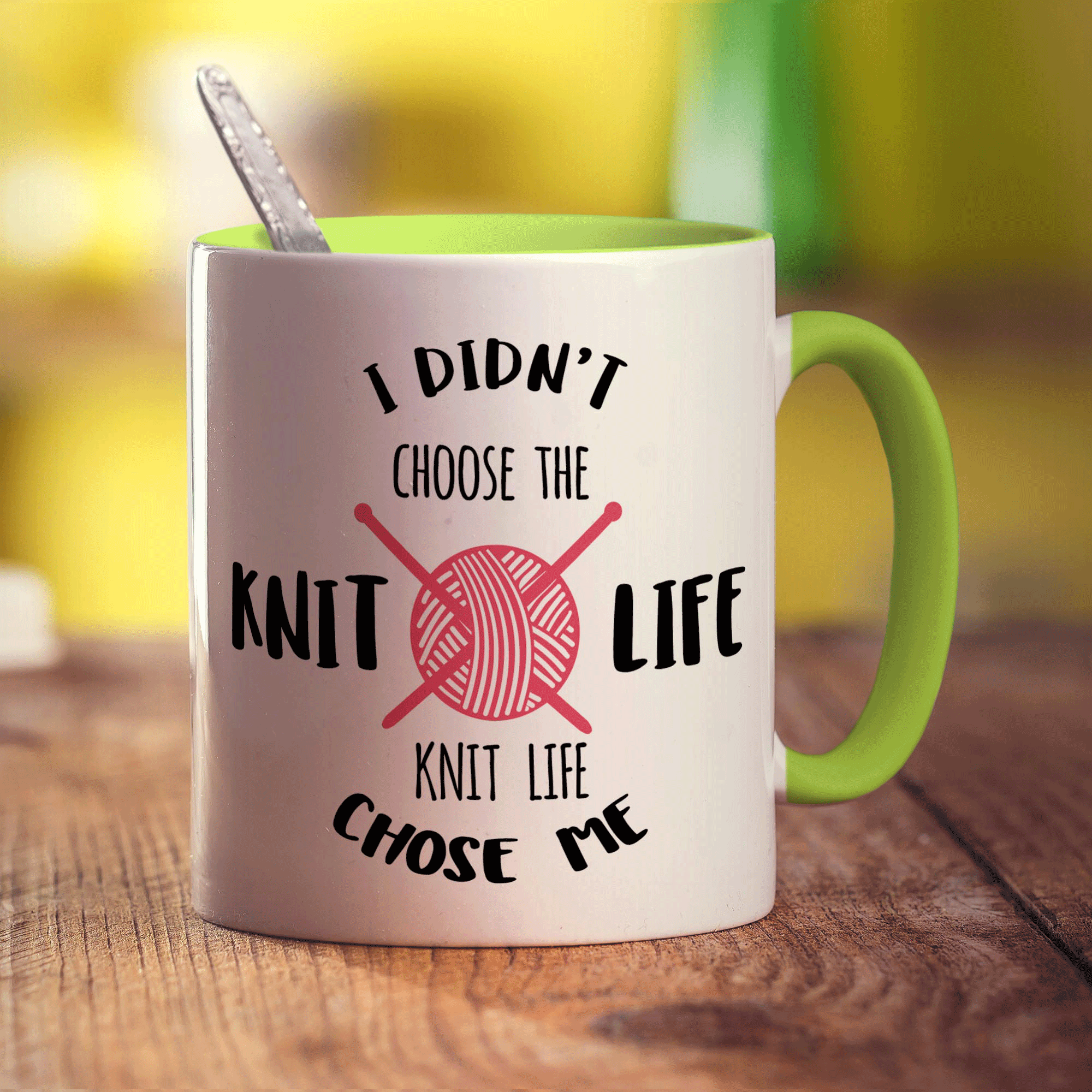I Didn't Choose The Knit Life, The Knit Life Chose Me Mug - Standard 330ml (11oz) / Green