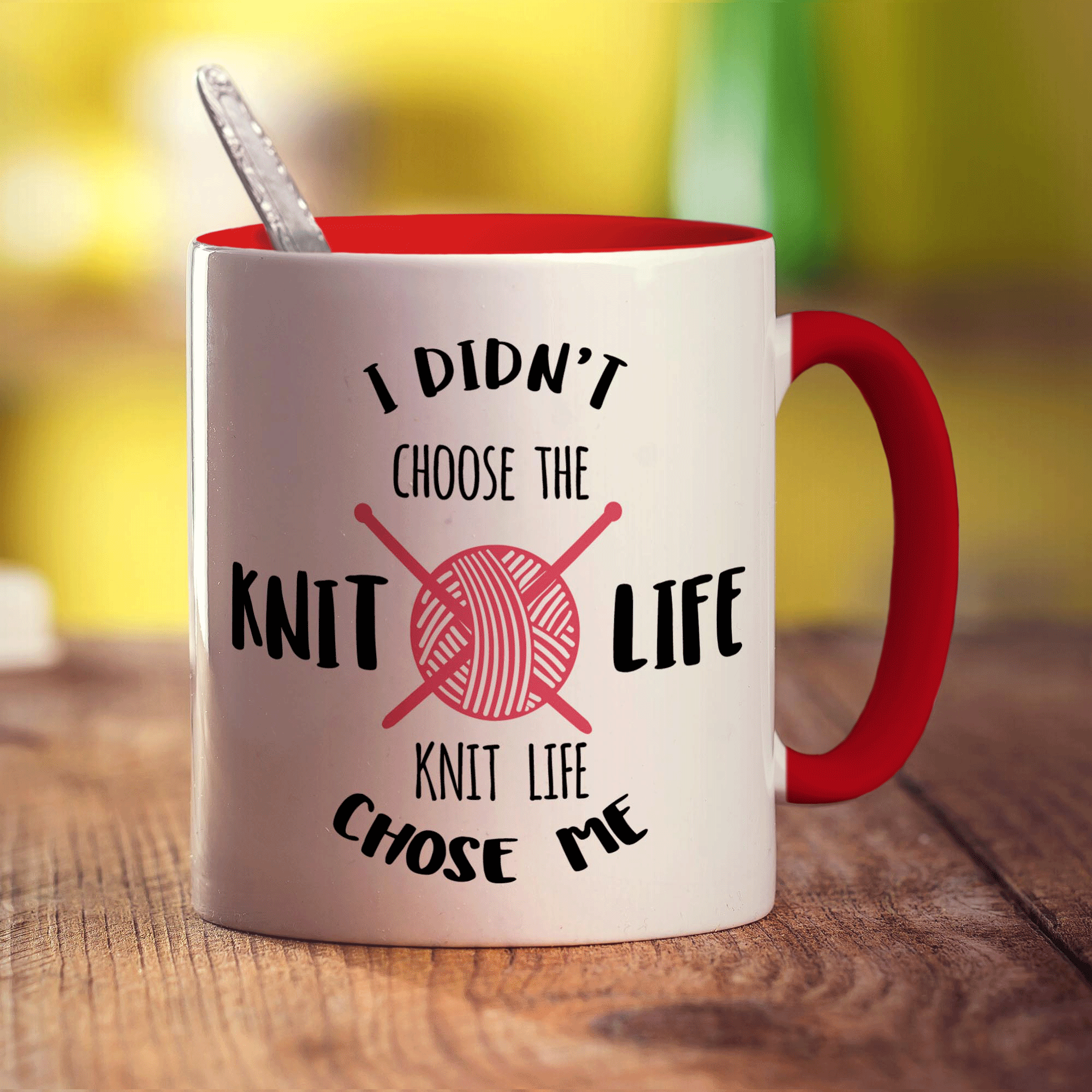 I Didn't Choose The Knit Life, The Knit Life Chose Me Mug - Standard 330ml (11oz) / Red