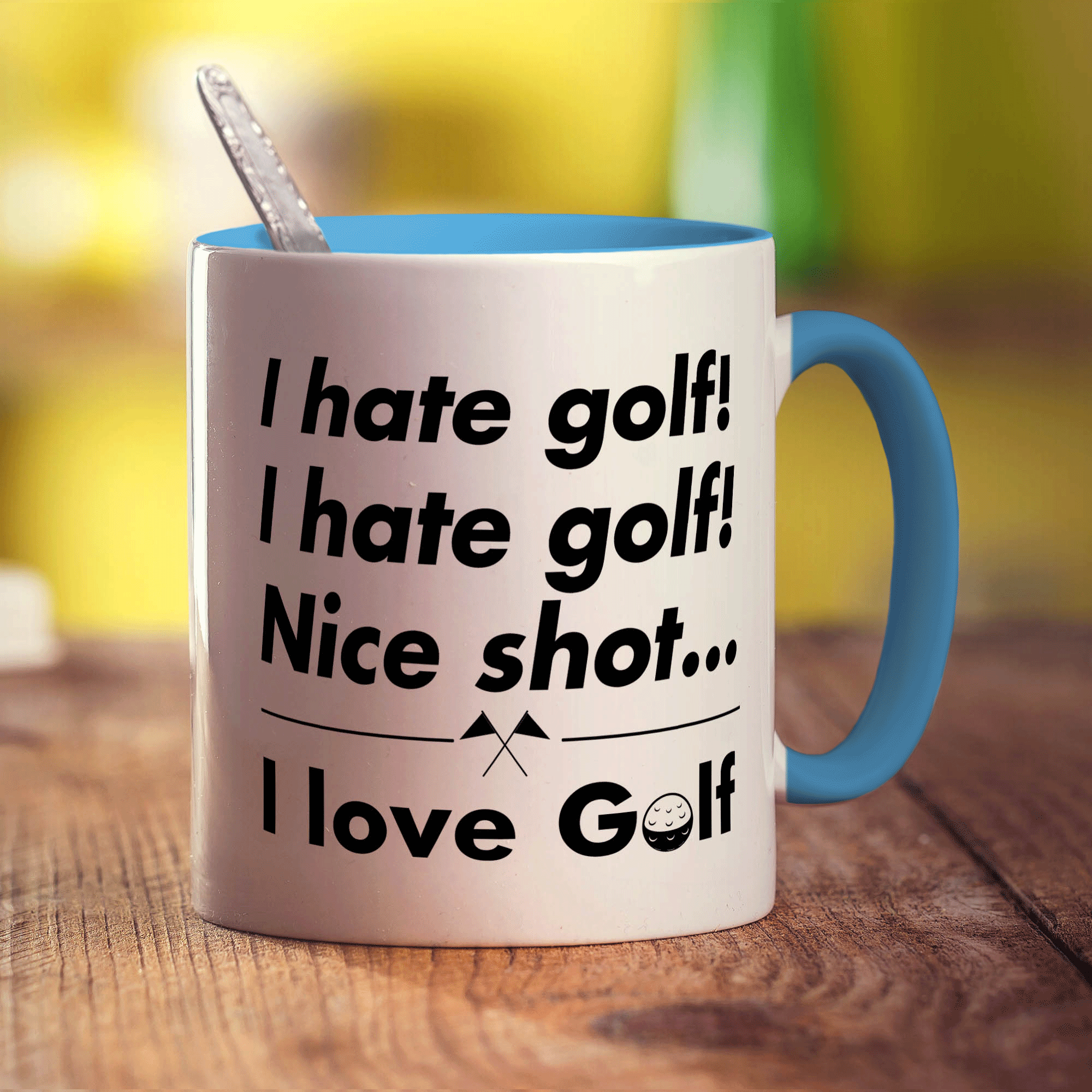 I Hate Golf, I Hate Golf! Nice Shot... I Love Golf Mug - Standard 330ml (11oz) / Blue