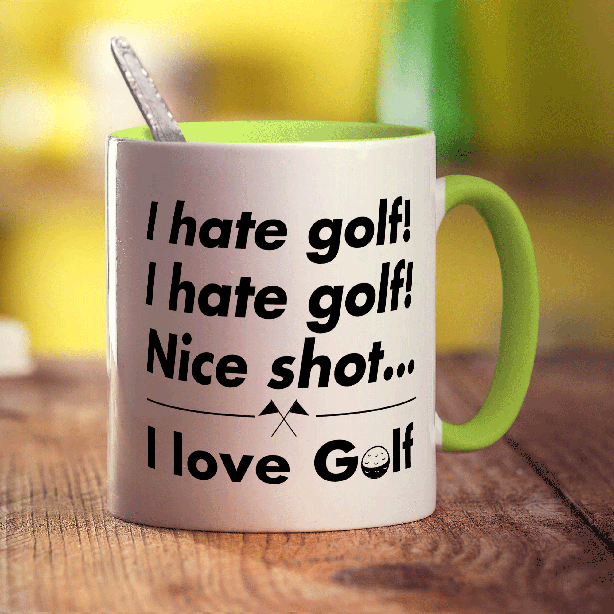 I Hate Golf, I Hate Golf! Nice Shot... I Love Golf Mug - Standard 330ml (11oz) / Green