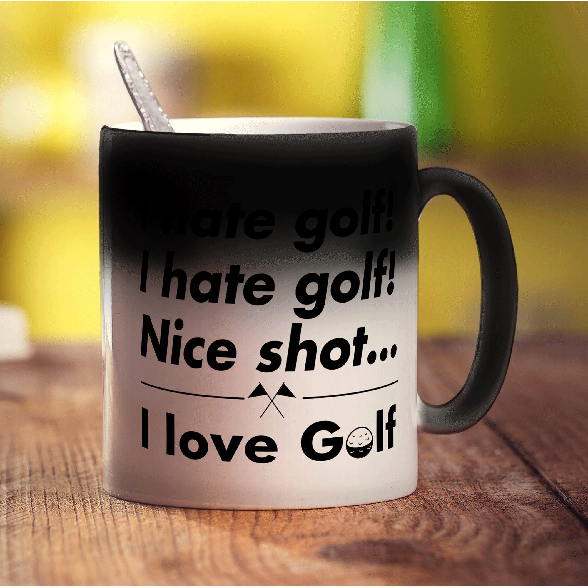 I Hate Golf, I Hate Golf! Nice Shot... I Love Golf Mug - Standard 330ml (11oz) / Magic Mug