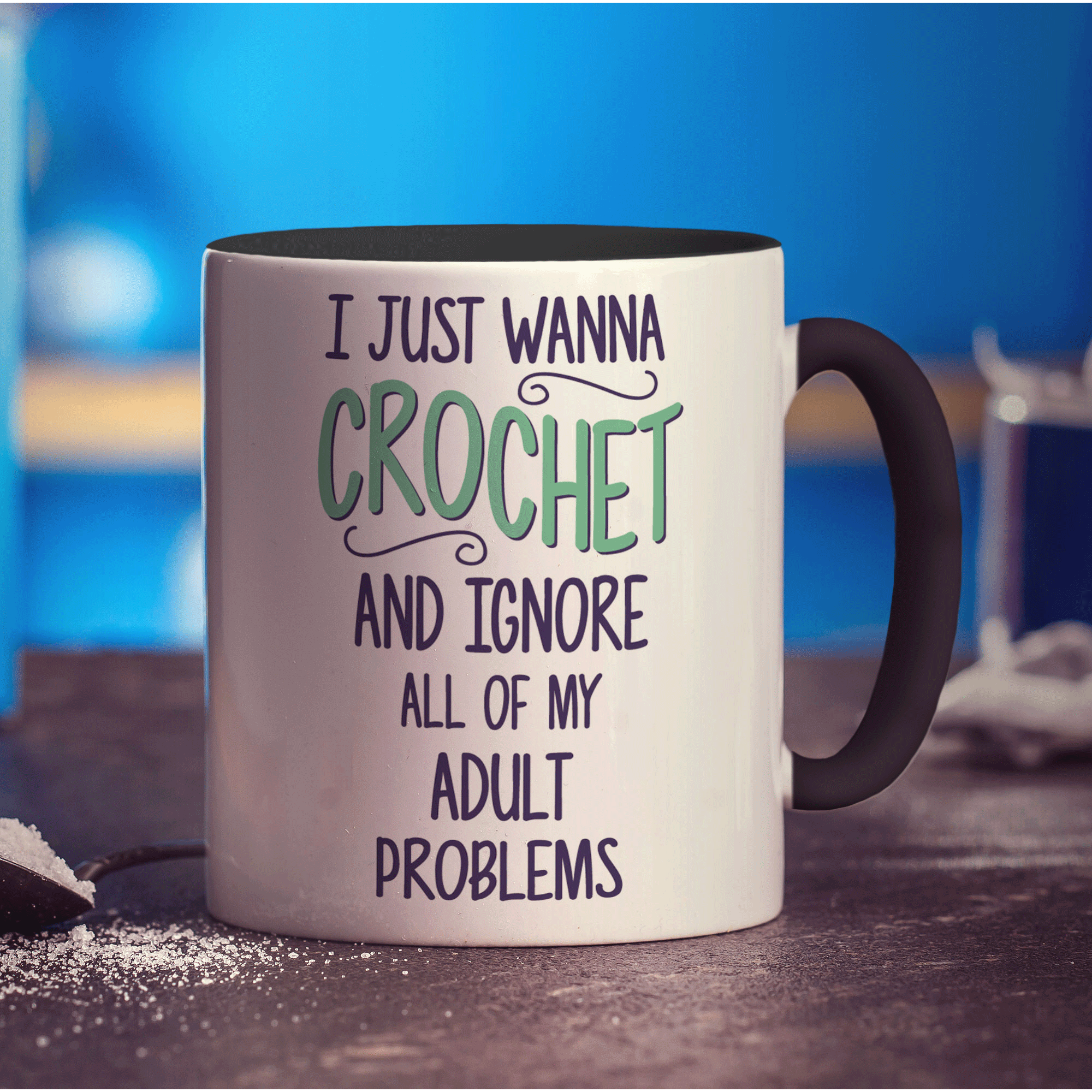 I Have O.C.D Obsessive Crocheting Disorder Mug - Standard 330ml (11oz) / Black