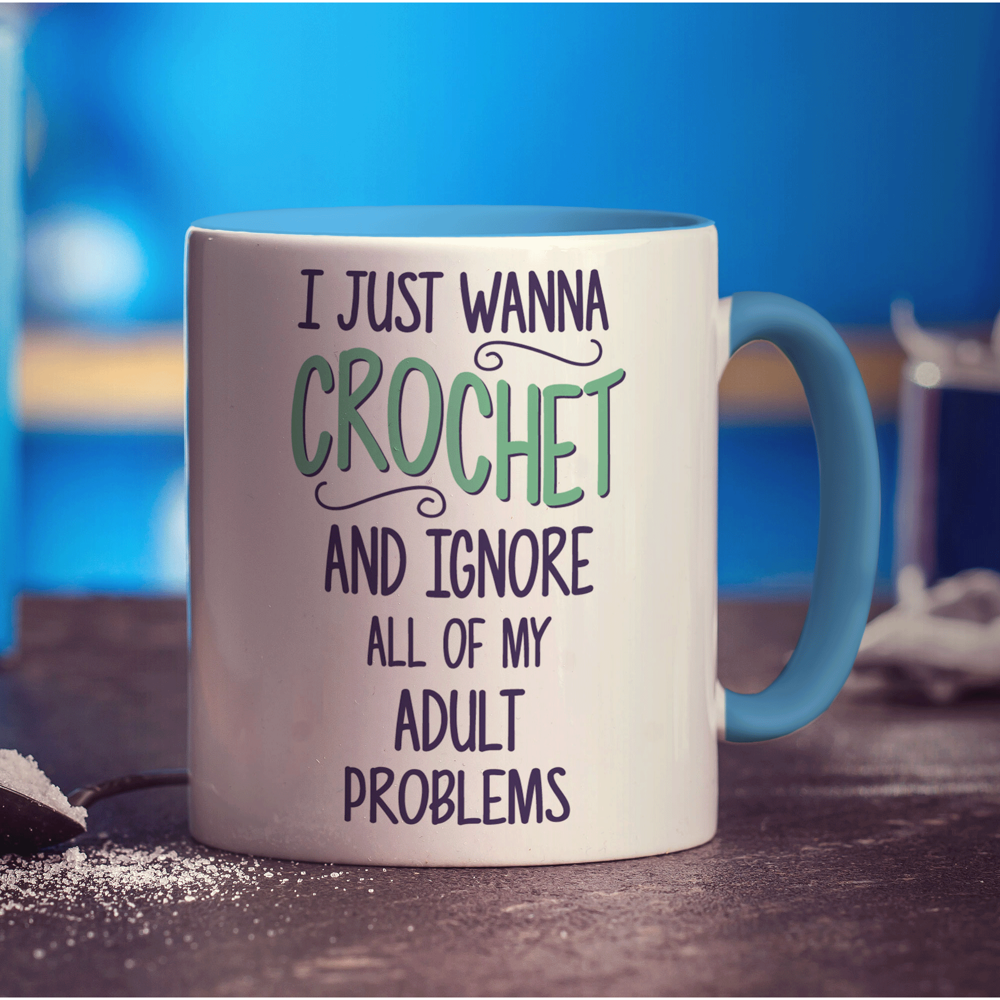 I Have O.C.D Obsessive Crocheting Disorder Mug - Standard 330ml (11oz) / Blue