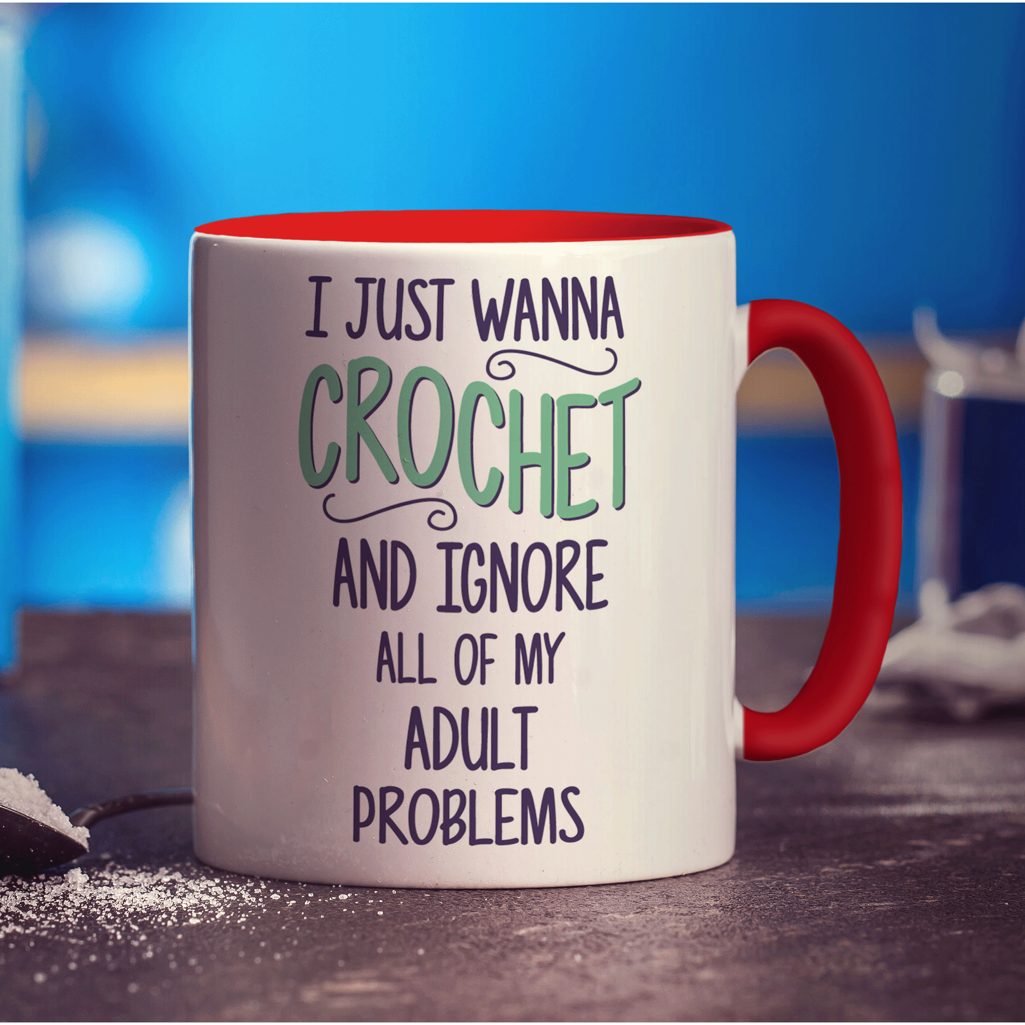 I Have O.C.D Obsessive Crocheting Disorder Mug - Standard 330ml (11oz) / Red