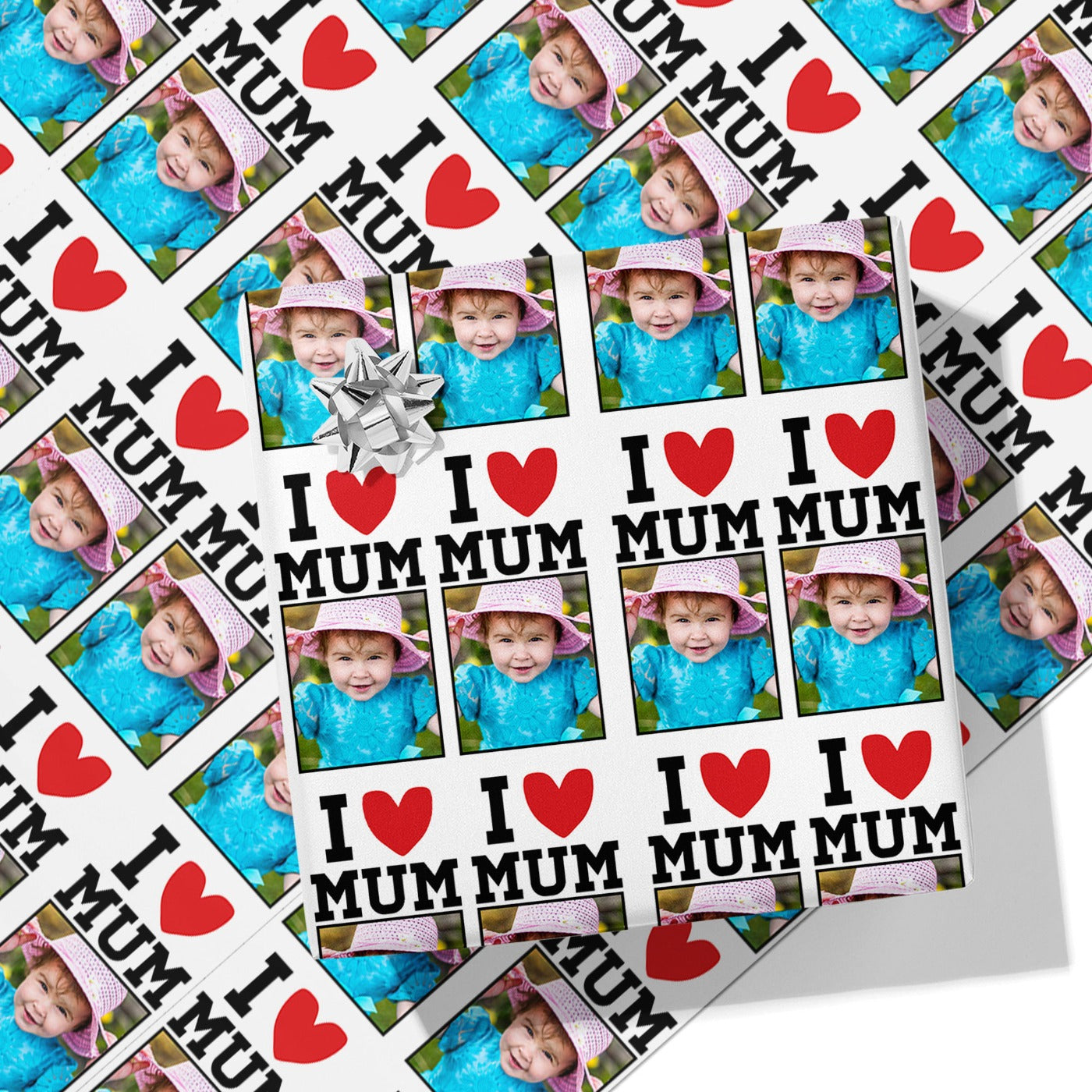I Heart Mum Photo Wrapping Paper