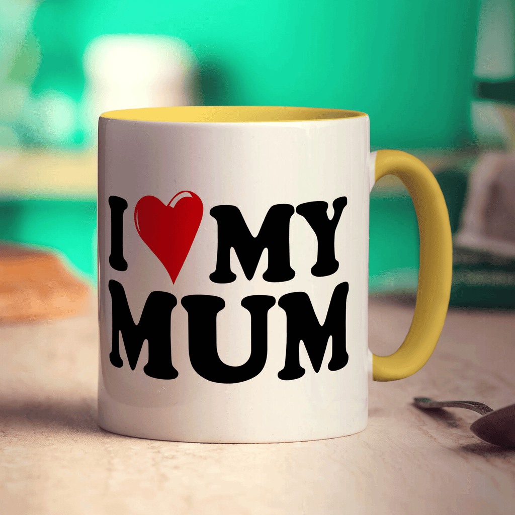 I Heart My Mum Mug - Standard 330ml (11oz) / Yellow
