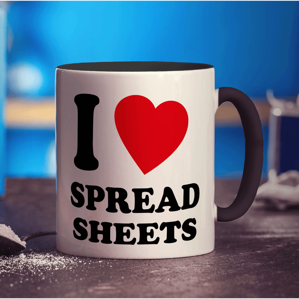 I Heart Spreadsheets Mug - Standard 330ml (11oz) / Black