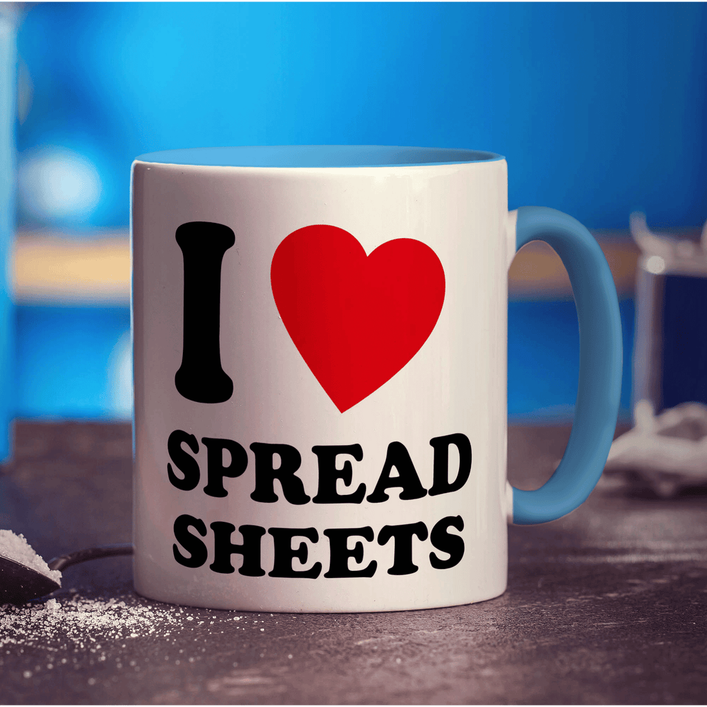 I Heart Spreadsheets Mug - Standard 330ml (11oz) / Blue