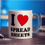 I Heart Spreadsheets Mug - Standard 330ml (11oz) / Blue