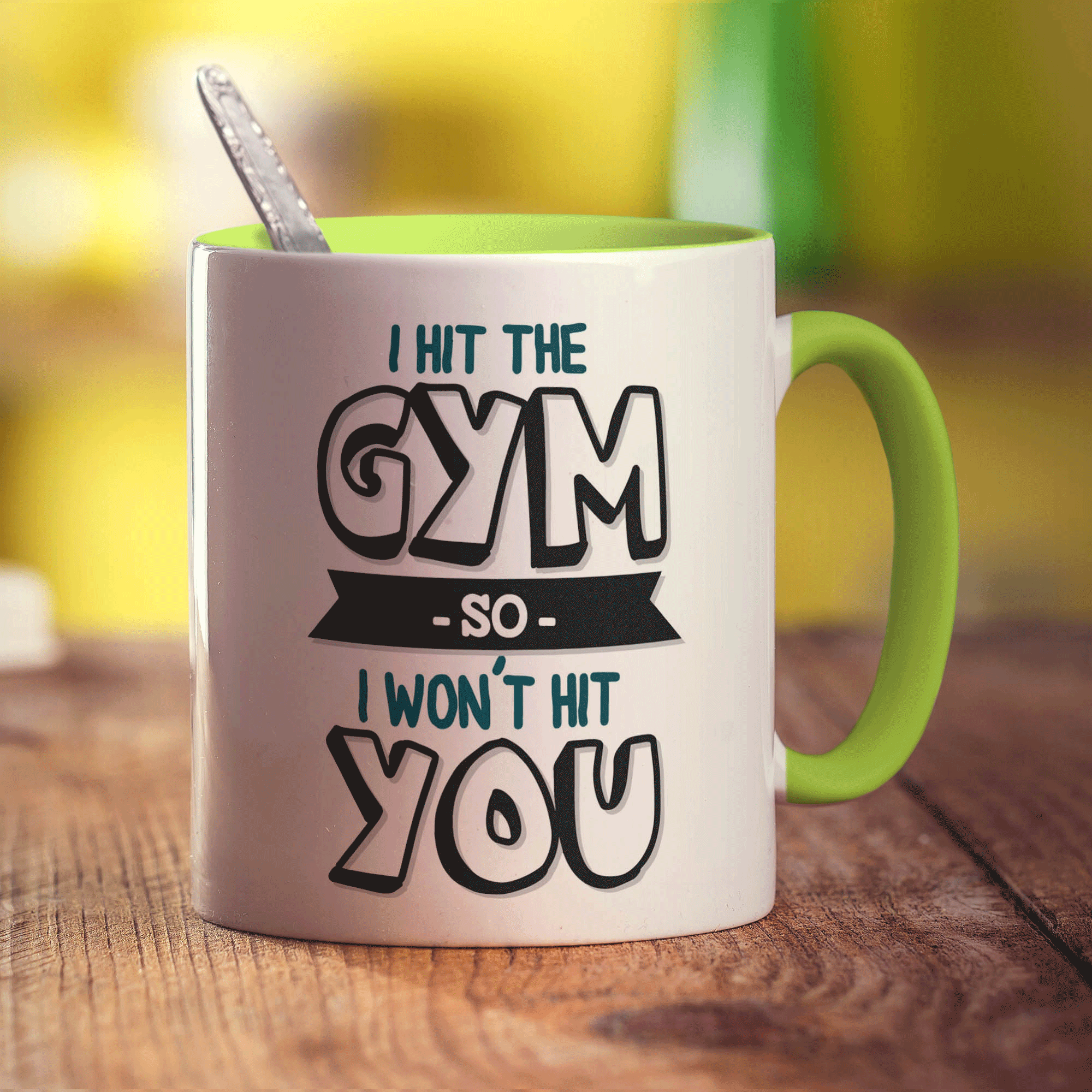 I Hit The Gym So I Won't Hit You Mug - Standard 330ml (11oz) / Green