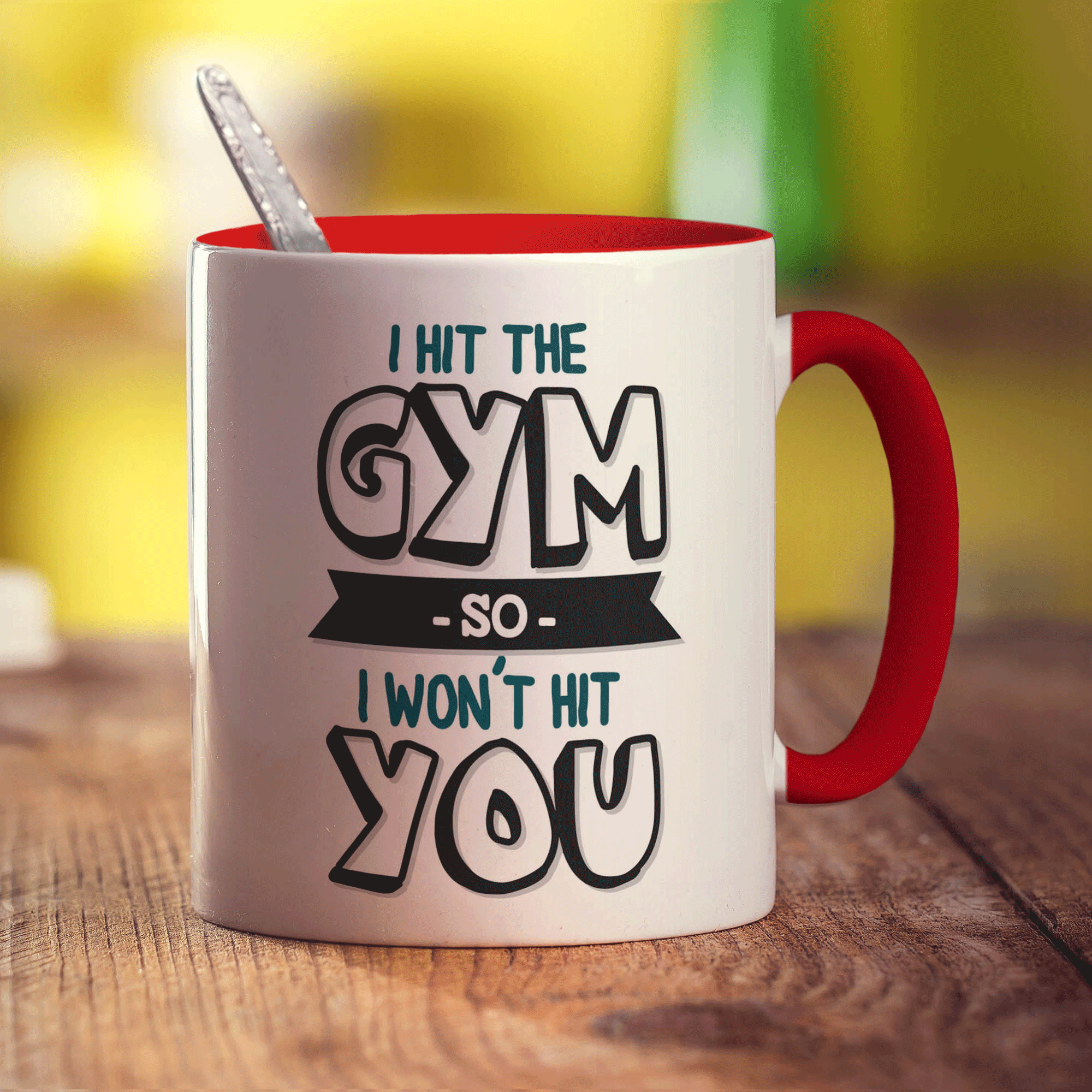 I Hit The Gym So I Won't Hit You Mug - Standard 330ml (11oz) / Red