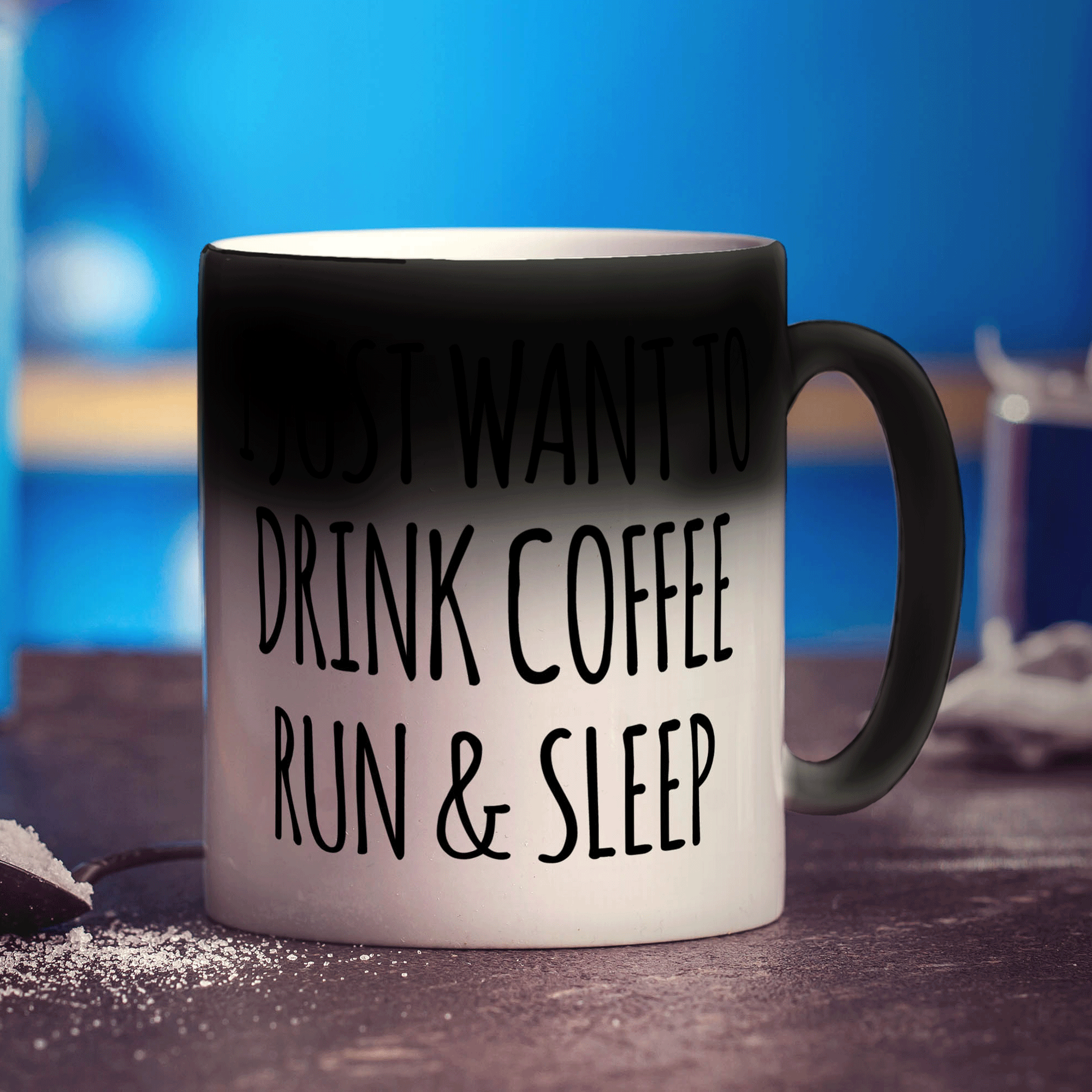 I Just Want To Drink Coffee, Run & Sleep Mug - Standard 330ml (11oz) / Magic Mug