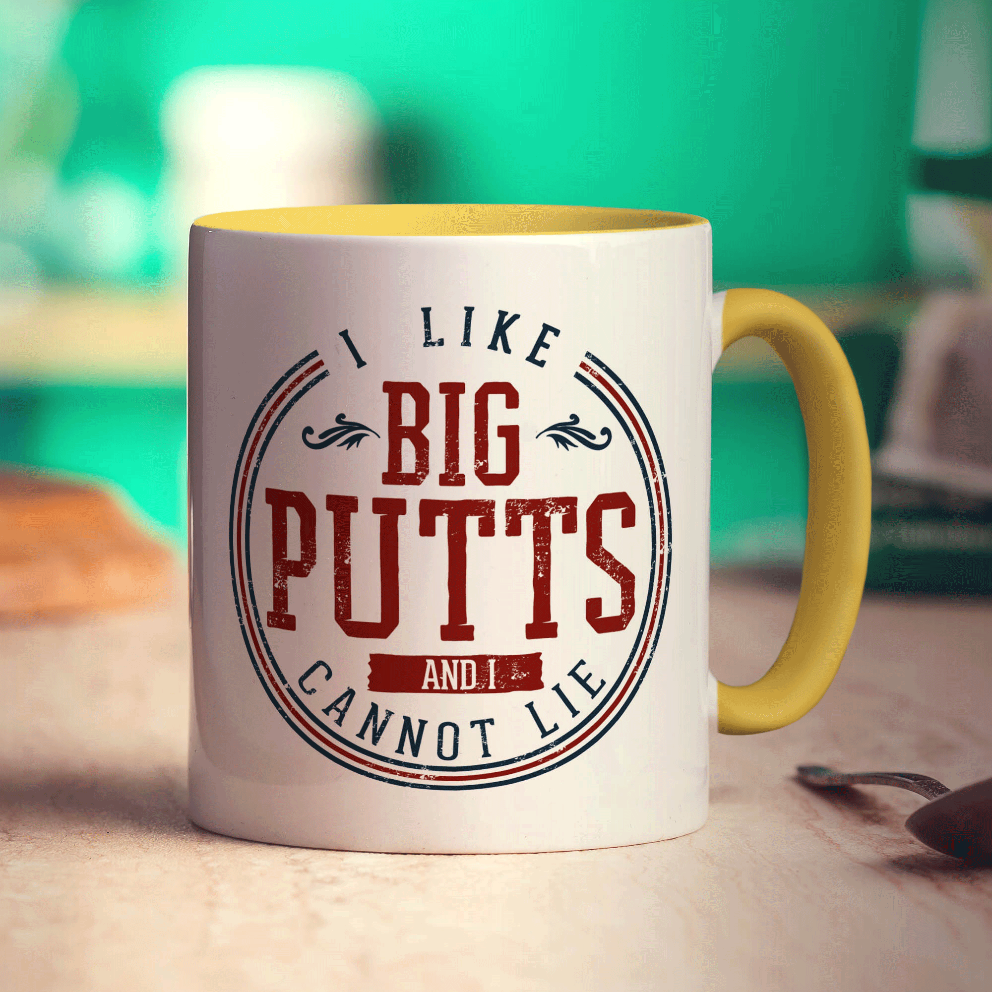 I Like Big Putts And I Cannot Lie Mug - Standard 330ml (11oz) / Yellow